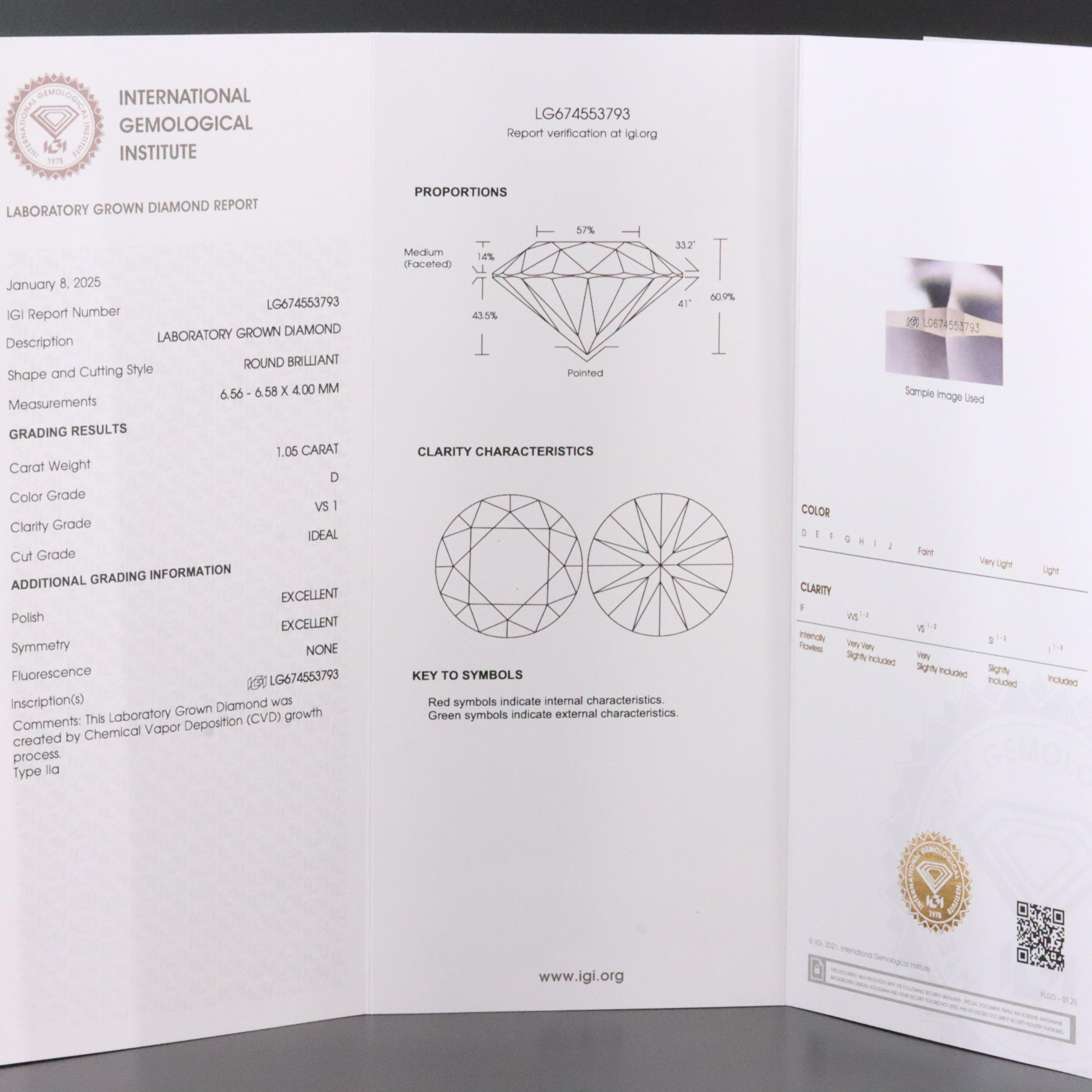 14K 2.09 CTW Lab Grown Diamond Stud Earrings with IGI Reports