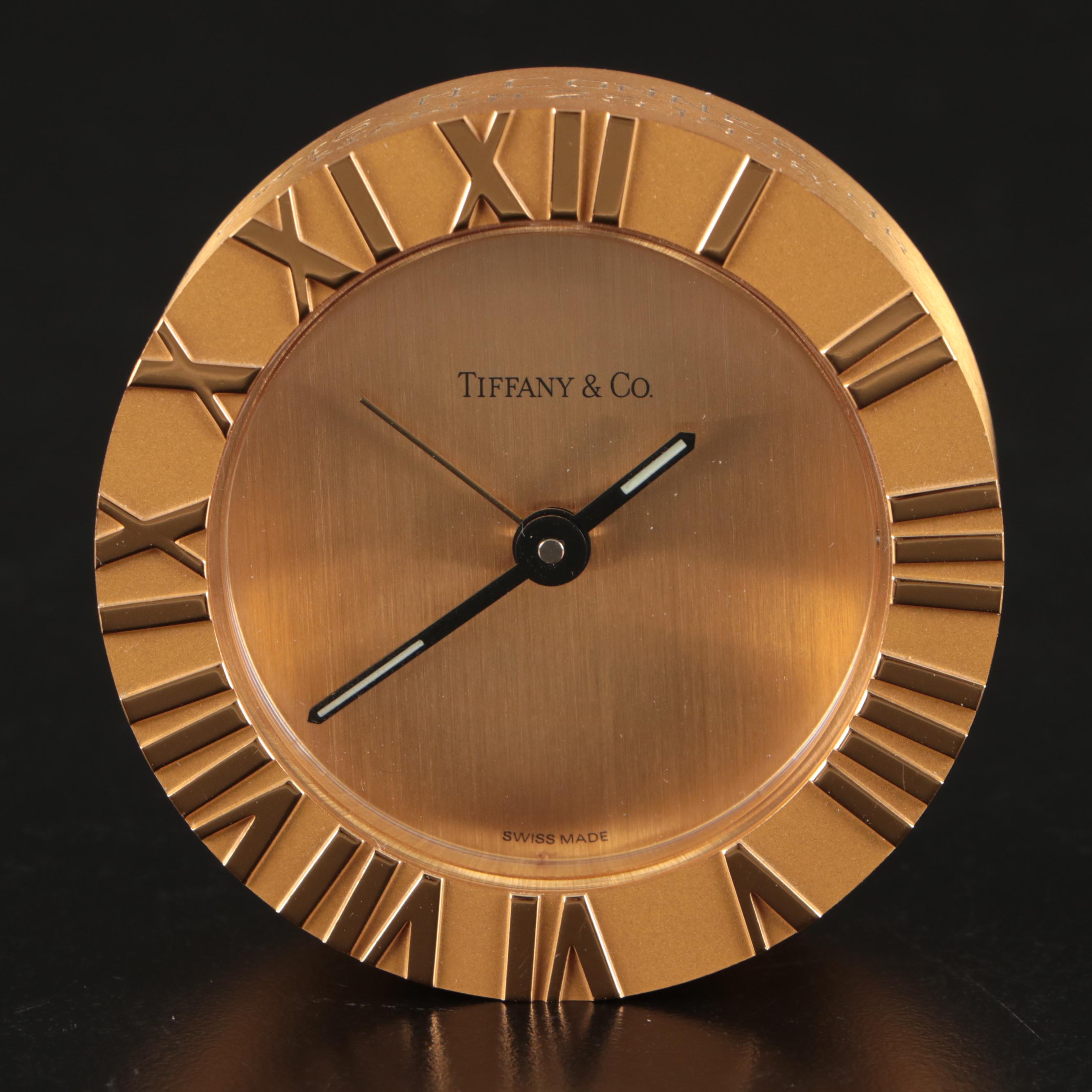 Tiffany & Co. Atlas Brass Alarm Clock
