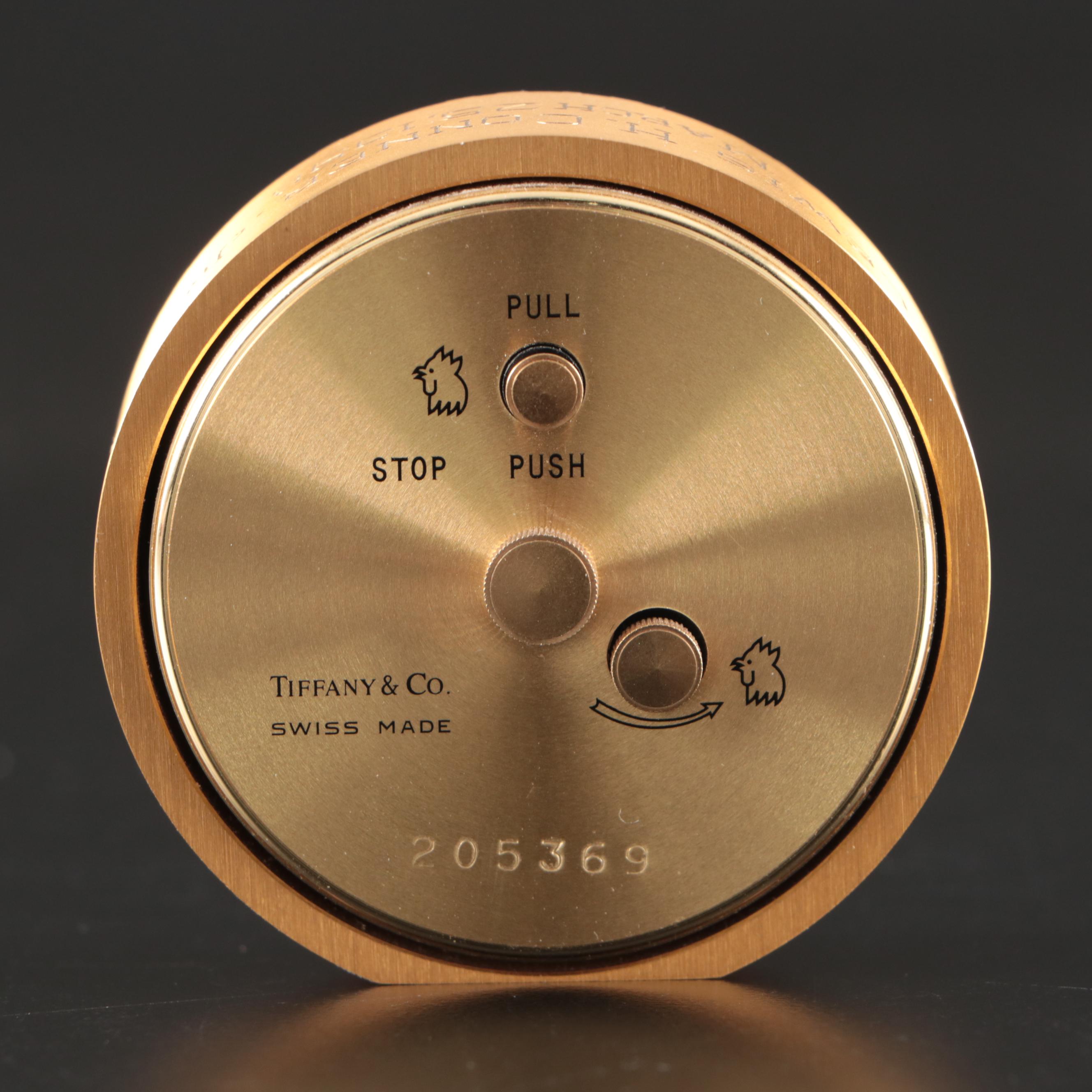 Tiffany & Co. Atlas Brass Alarm Clock