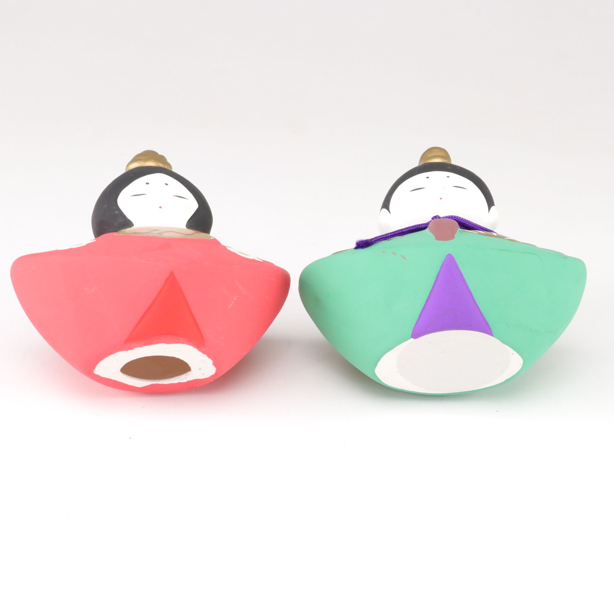 Japanese Ceramic Hina Dolls with Bisque Hakata Dolls