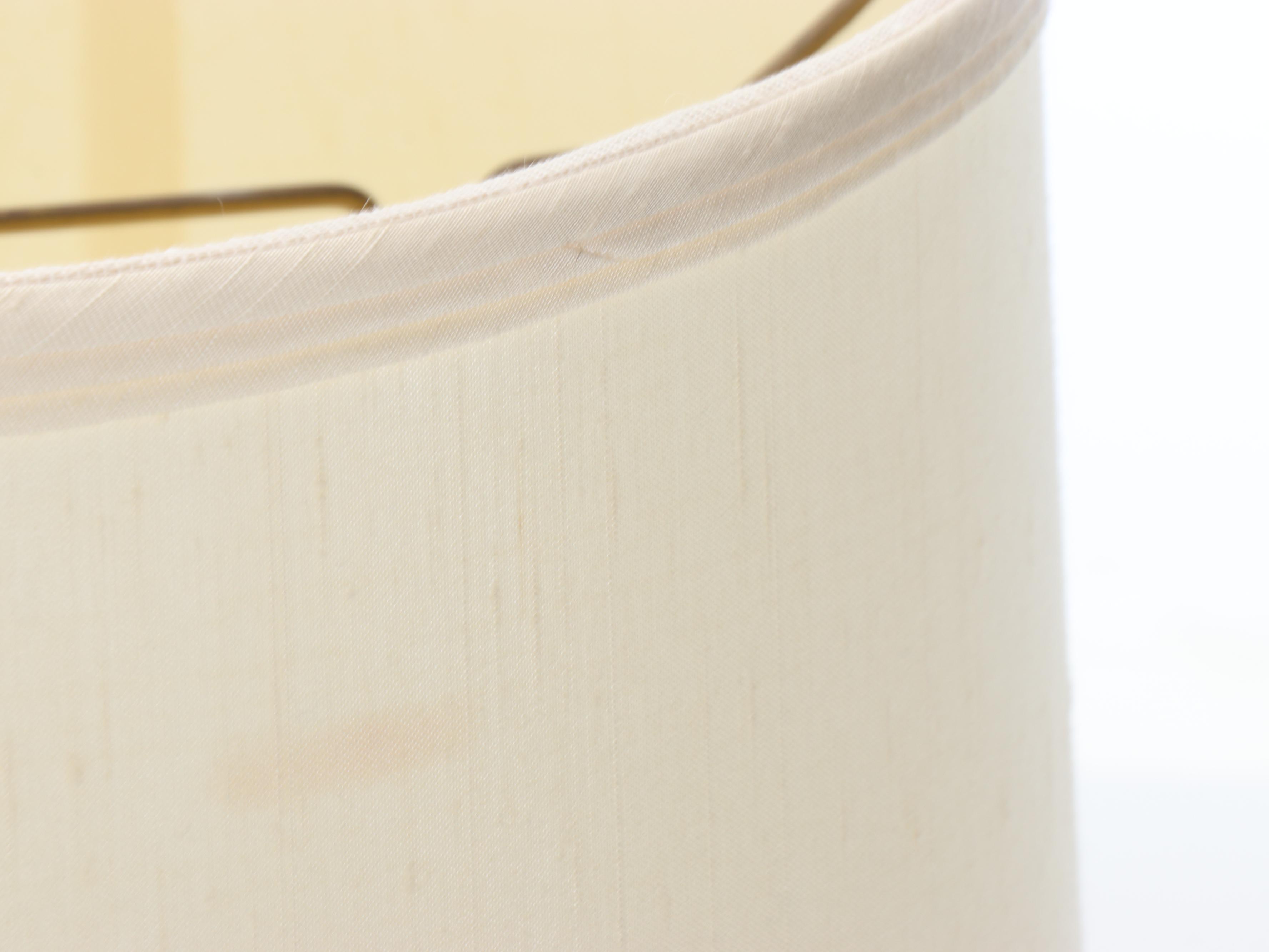 Japanese Imari Porcelain Style Vase Table Lamps with Silk Drum Shades