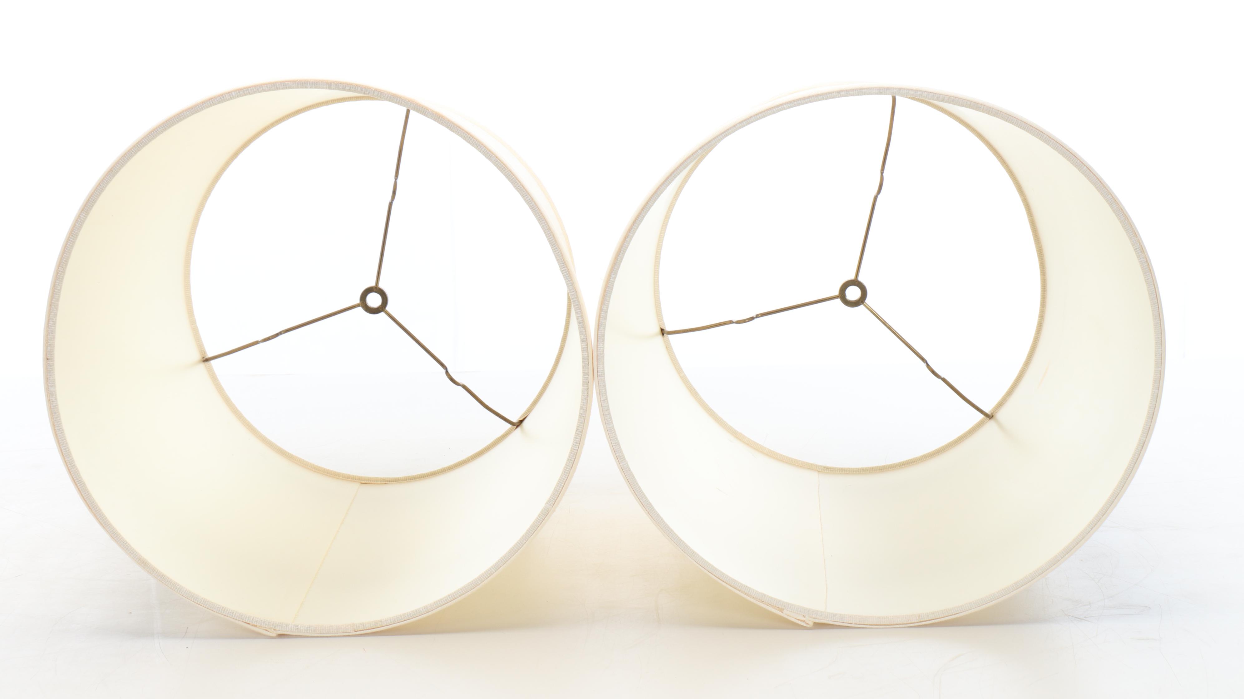 Japanese Imari Porcelain Style Vase Table Lamps with Silk Drum Shades