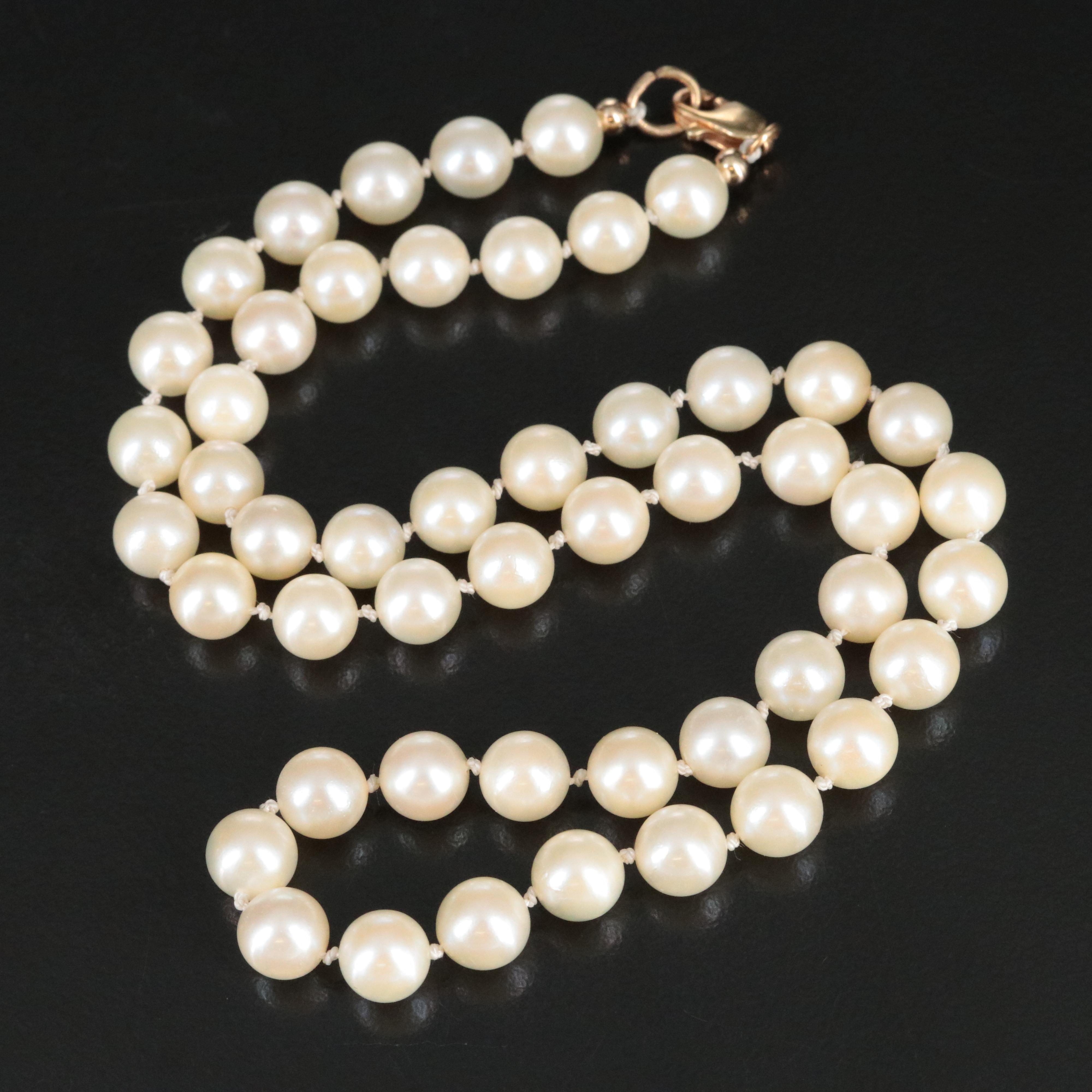 Pearl Necklace with 10K Clasp