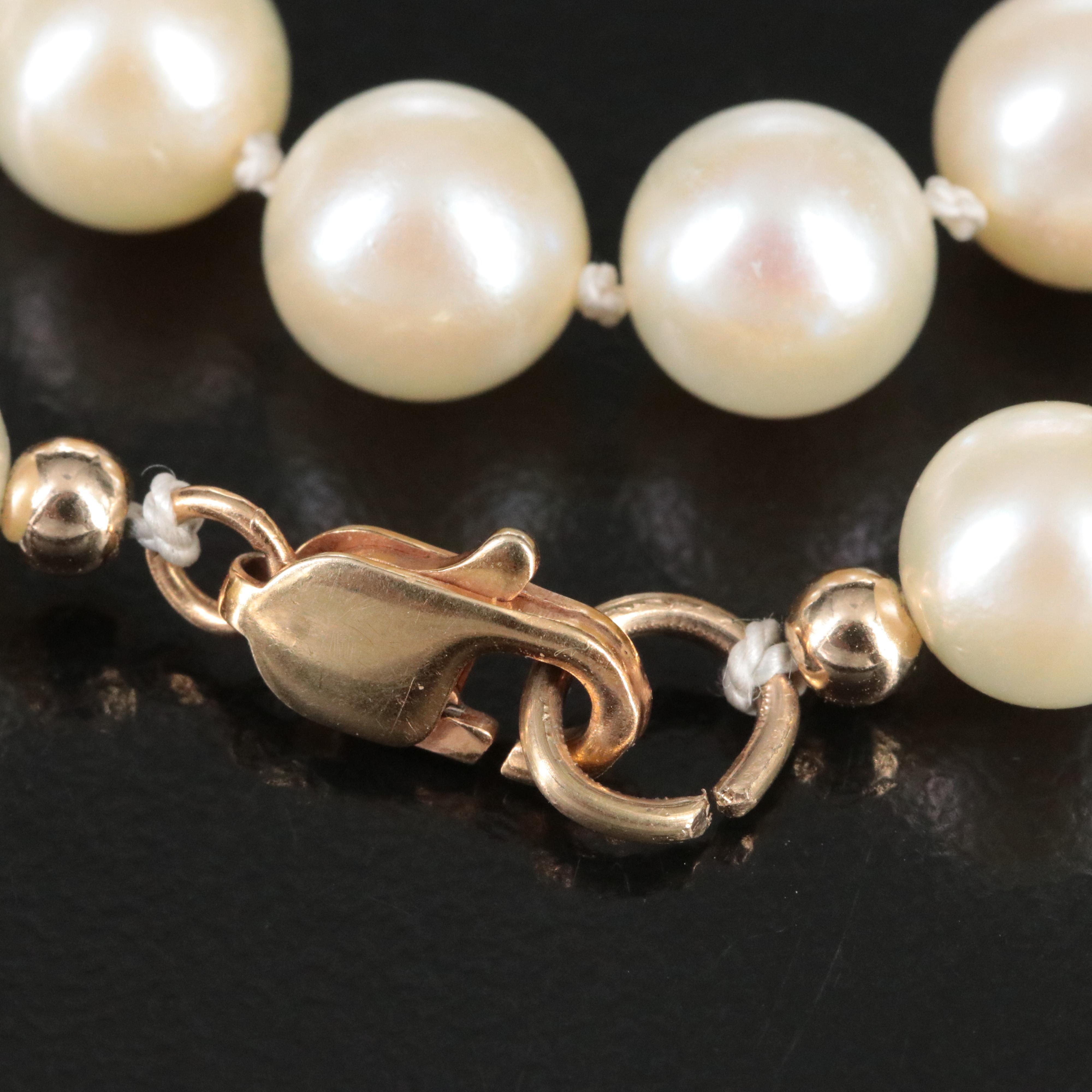 Pearl Necklace with 10K Clasp