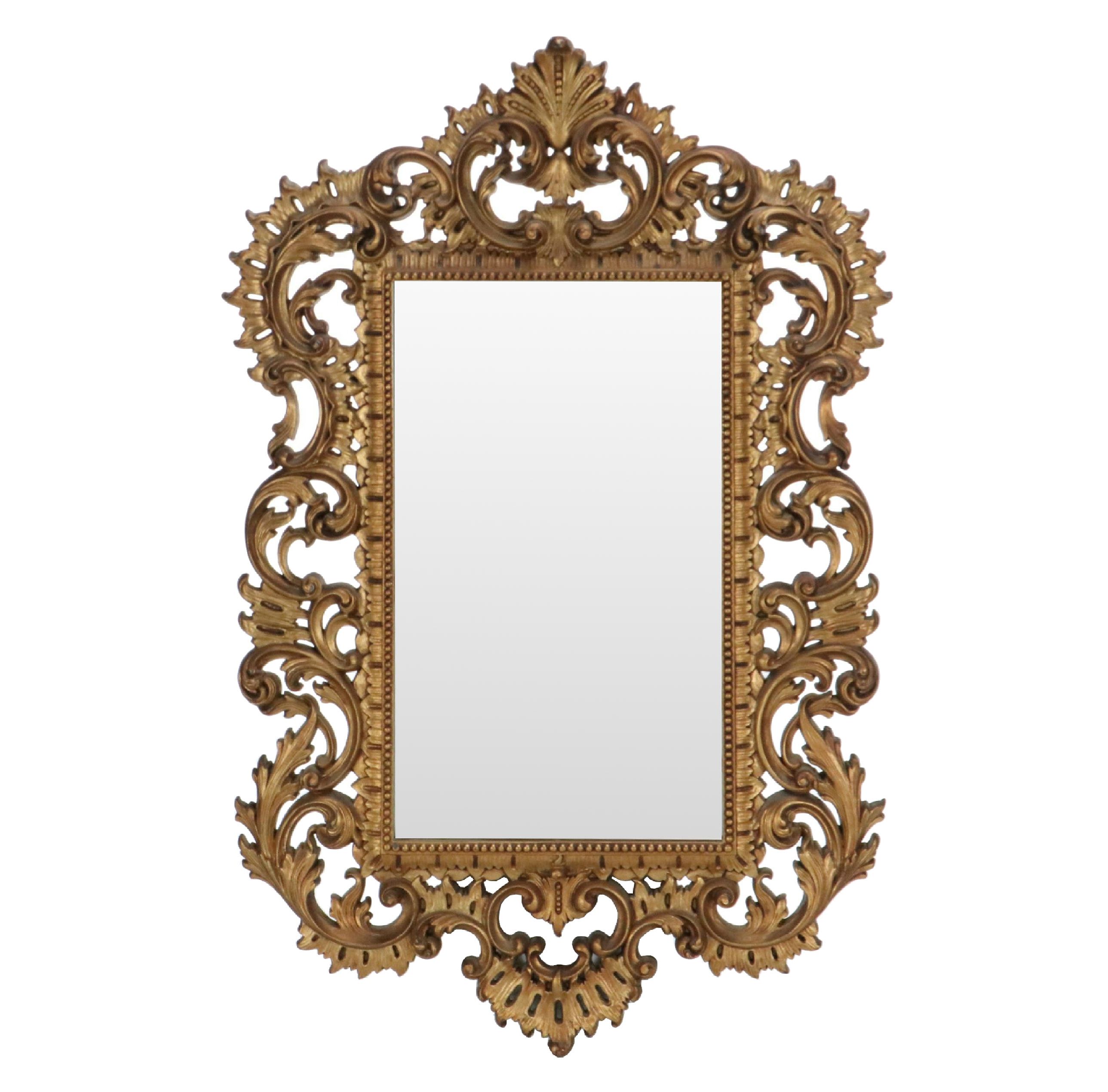 Burwood Rococo Style Wood and Glass Wall Mirror