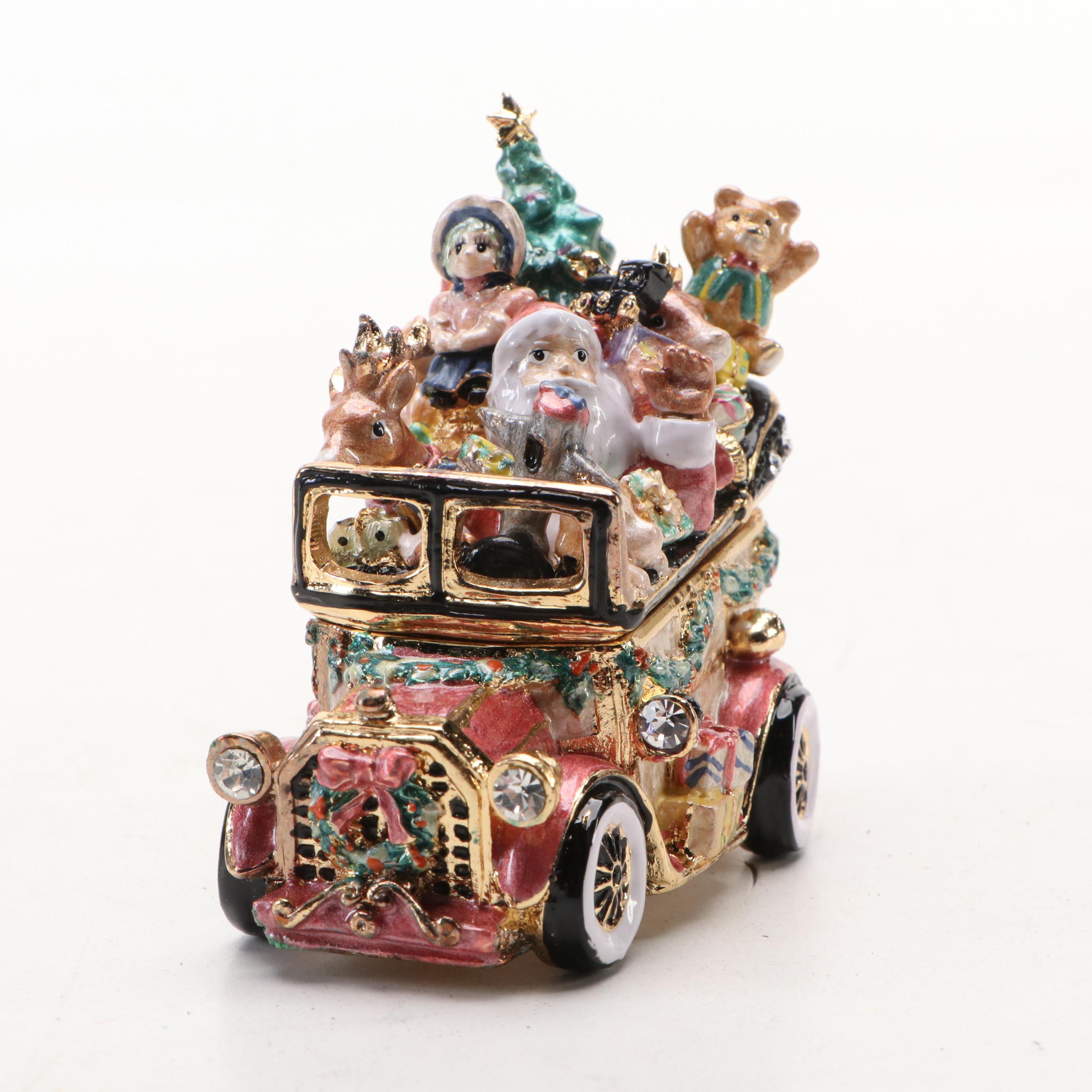 Fitz & Floyd Treasures Collection "Jolly Ole St. Nick" and "Santa Car" Boxes