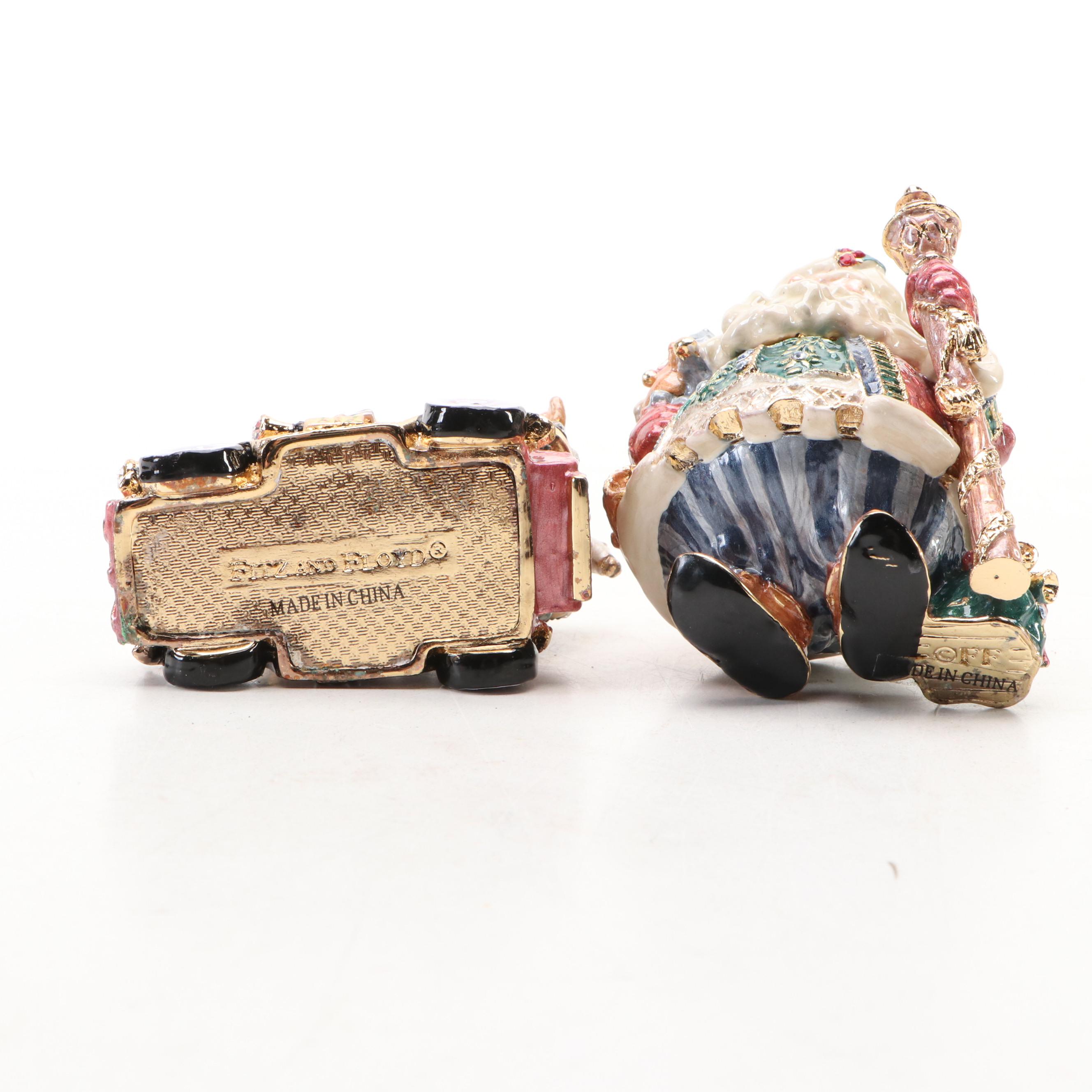 Fitz & Floyd Treasures Collection "Jolly Ole St. Nick" and "Santa Car" Boxes