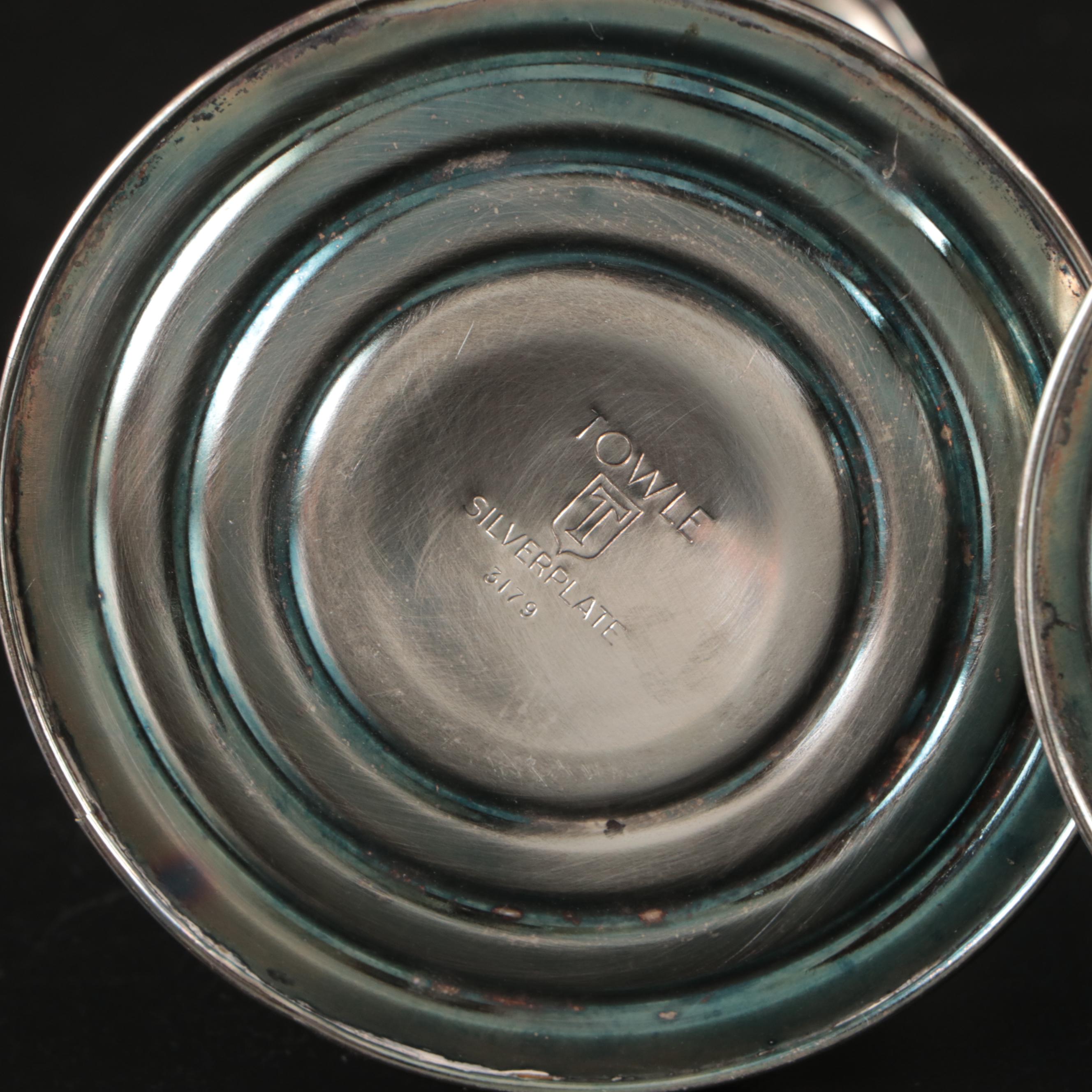 Gorham "Heritage" Silver Plate Tray, Towle Silver Plate Candle Holders, and More