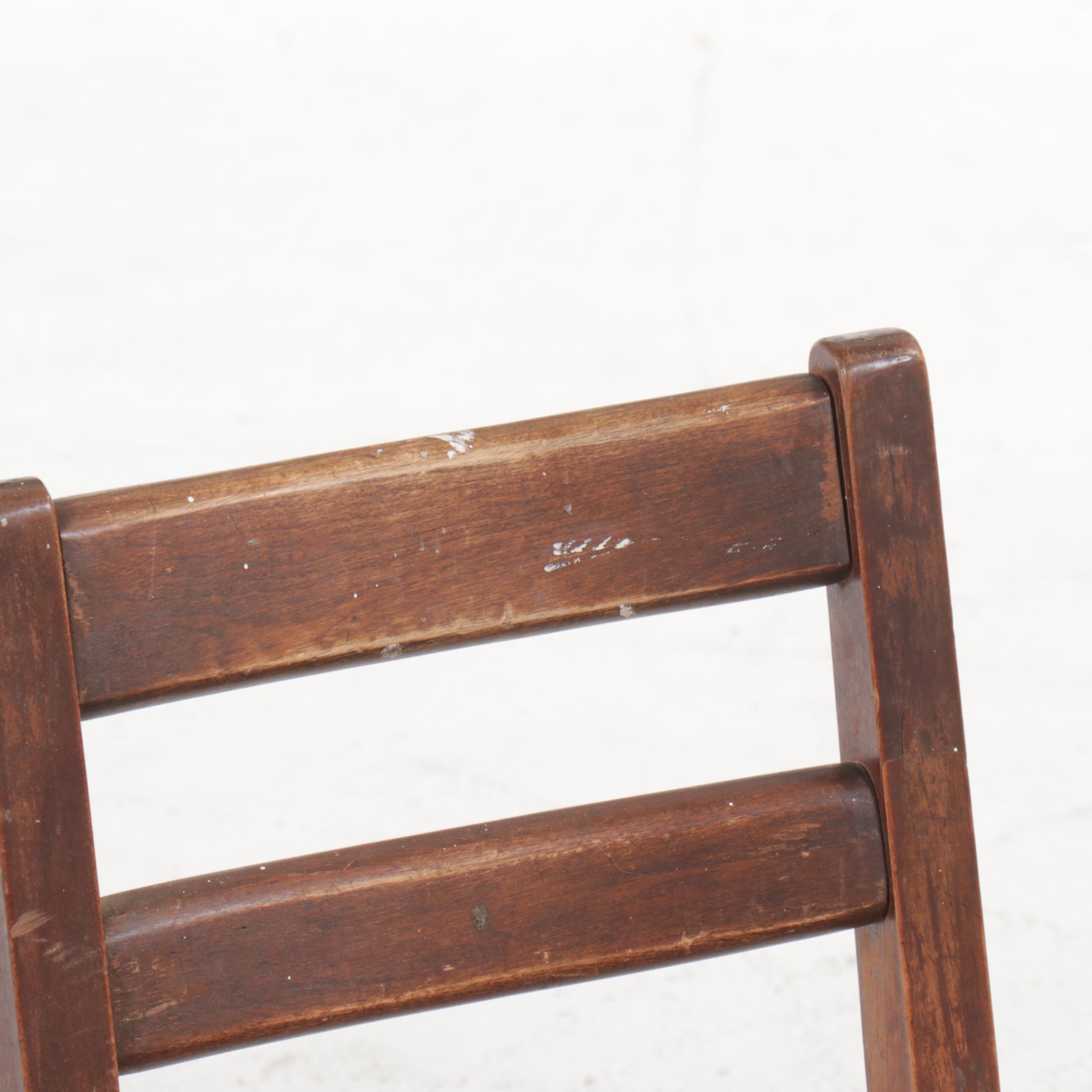 Paris Mfg. Co. and Other Children's Oak & Walnut Chairs with Side Table