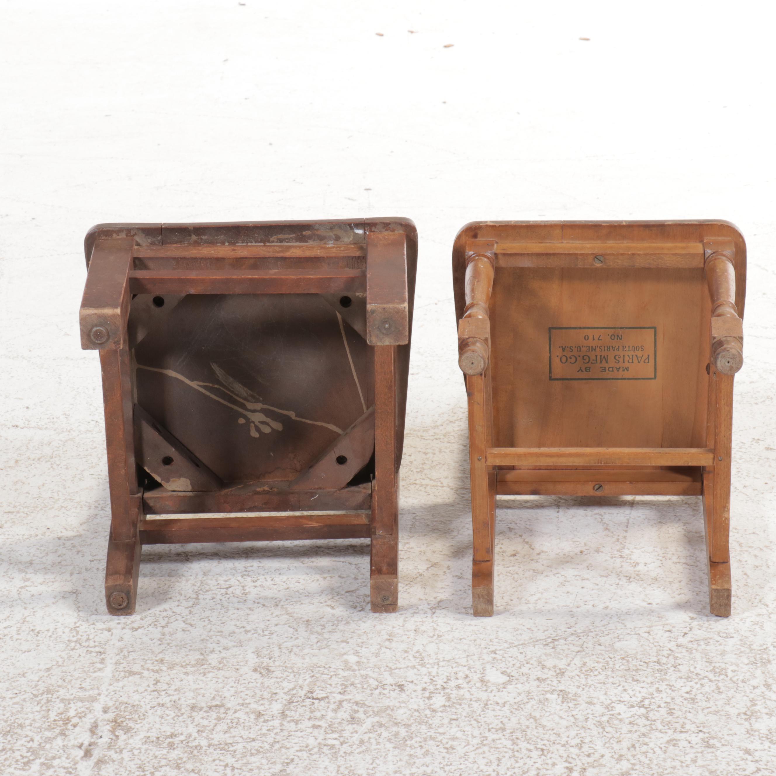 Paris Mfg. Co. and Other Children's Oak & Walnut Chairs with Side Table