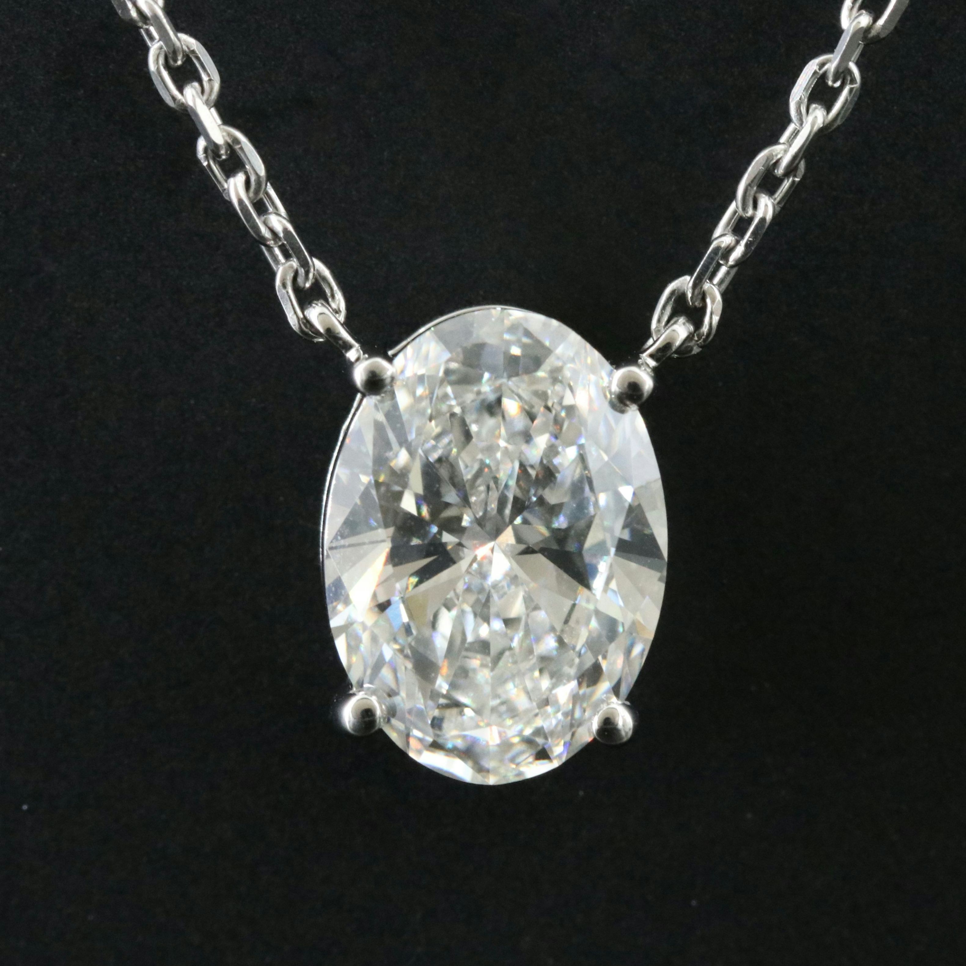 Platinum 3.01 CT Lab Grown Diamond Necklace with IGI Report