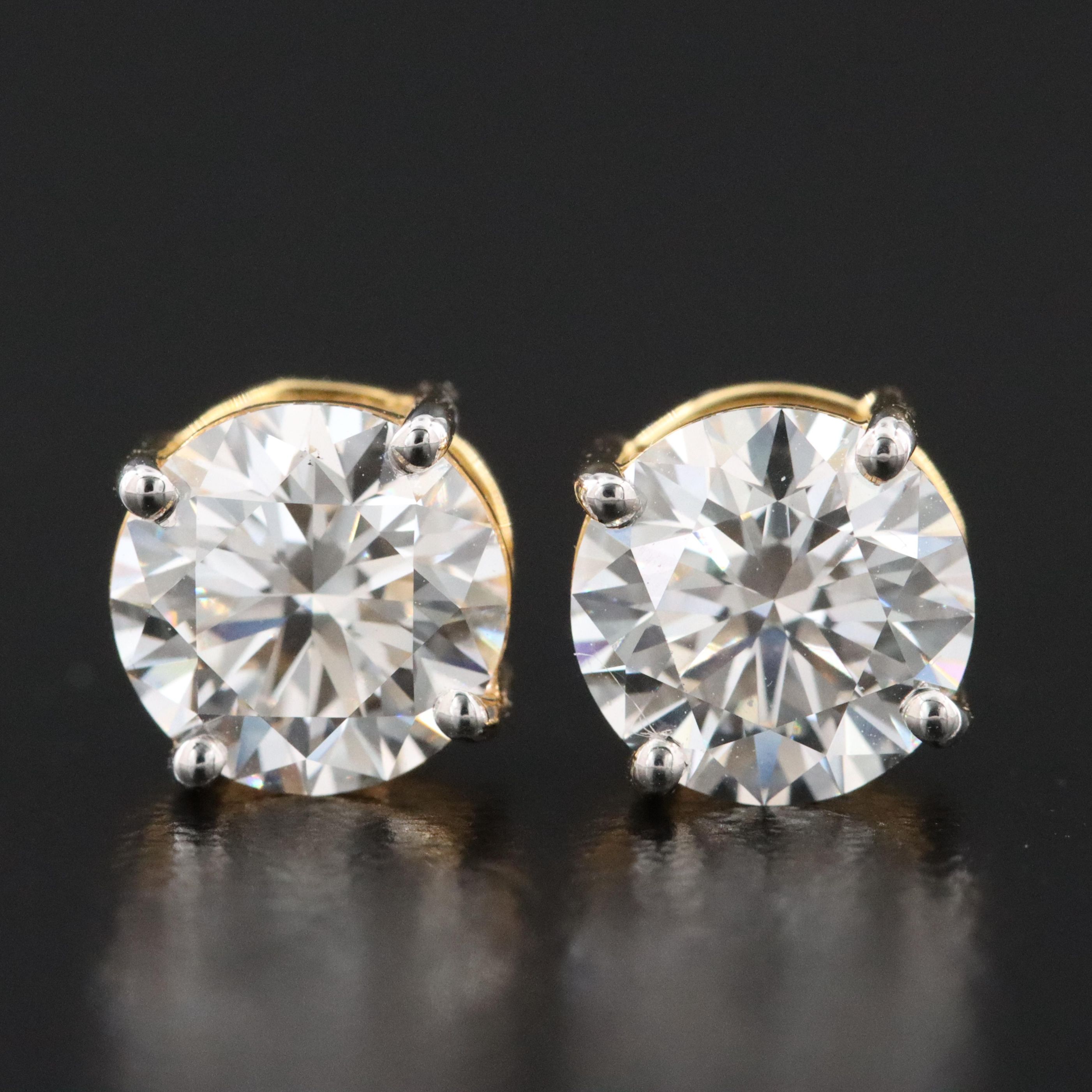 14K 2.09 CTW Lab Grown Diamond Stud Earrings with IGI Reports