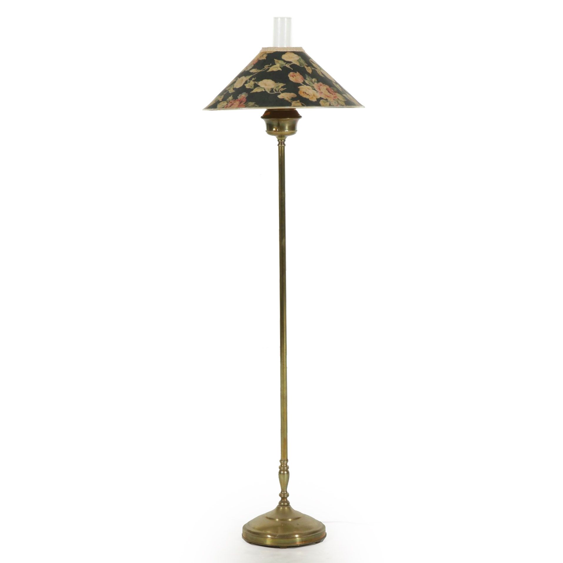 Oil Lamp Style Floor Lamp with Hurricane Globe