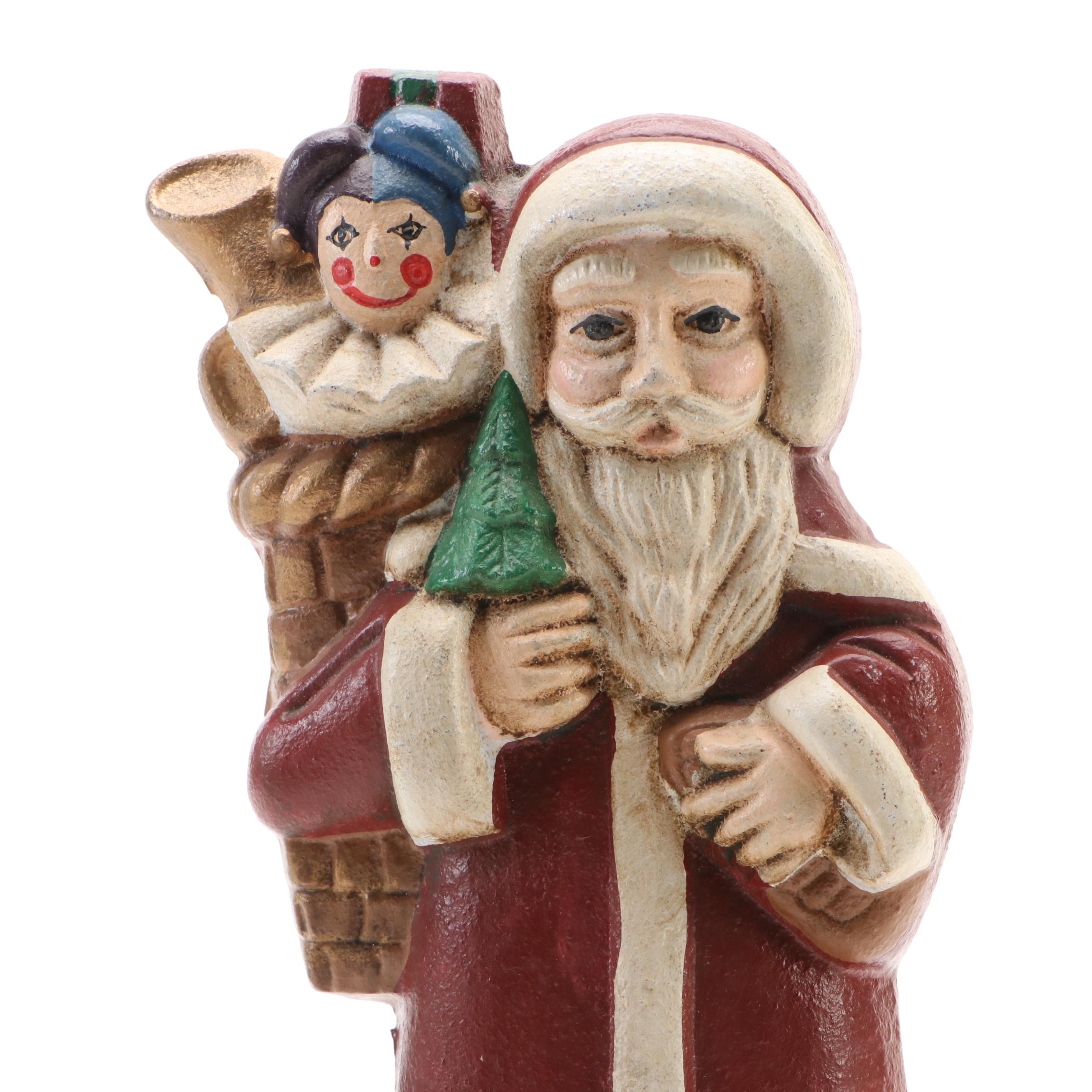 Joyeux Noël Santa Claus Cast Iron Doorstop