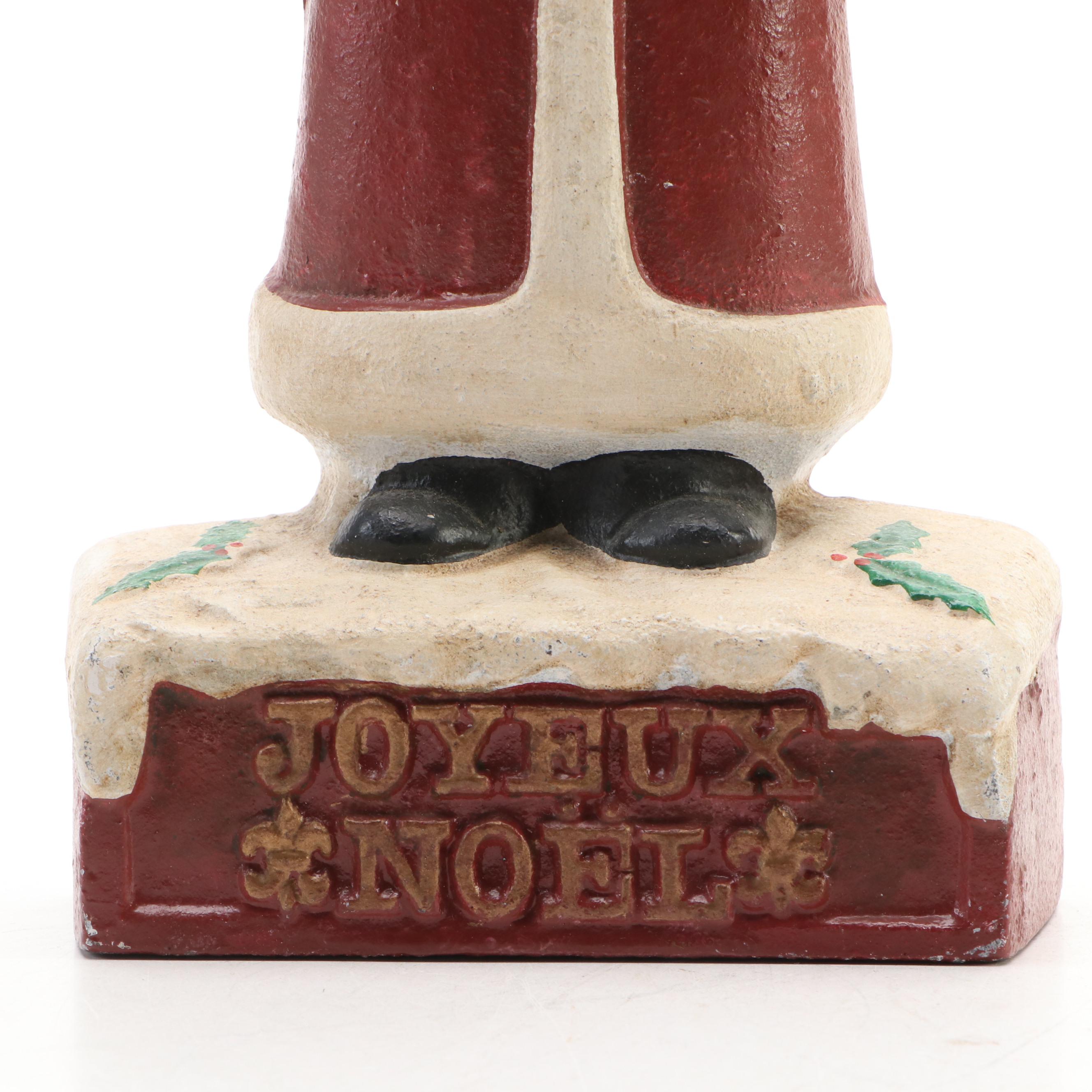 Joyeux Noël Santa Claus Cast Iron Doorstop
