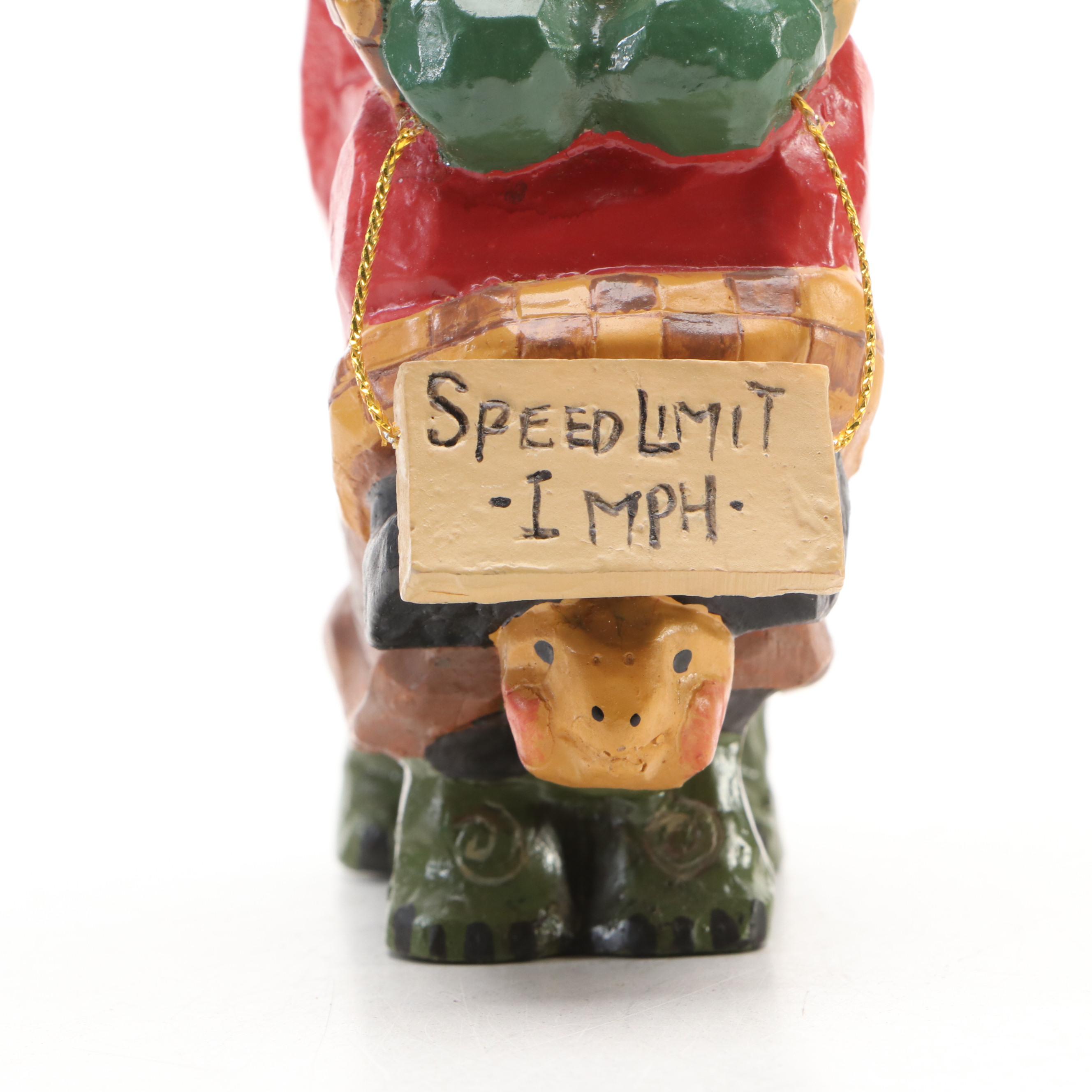 House of Hatten Inc. Susan M Smith Composite Santa on Turtle Figurine