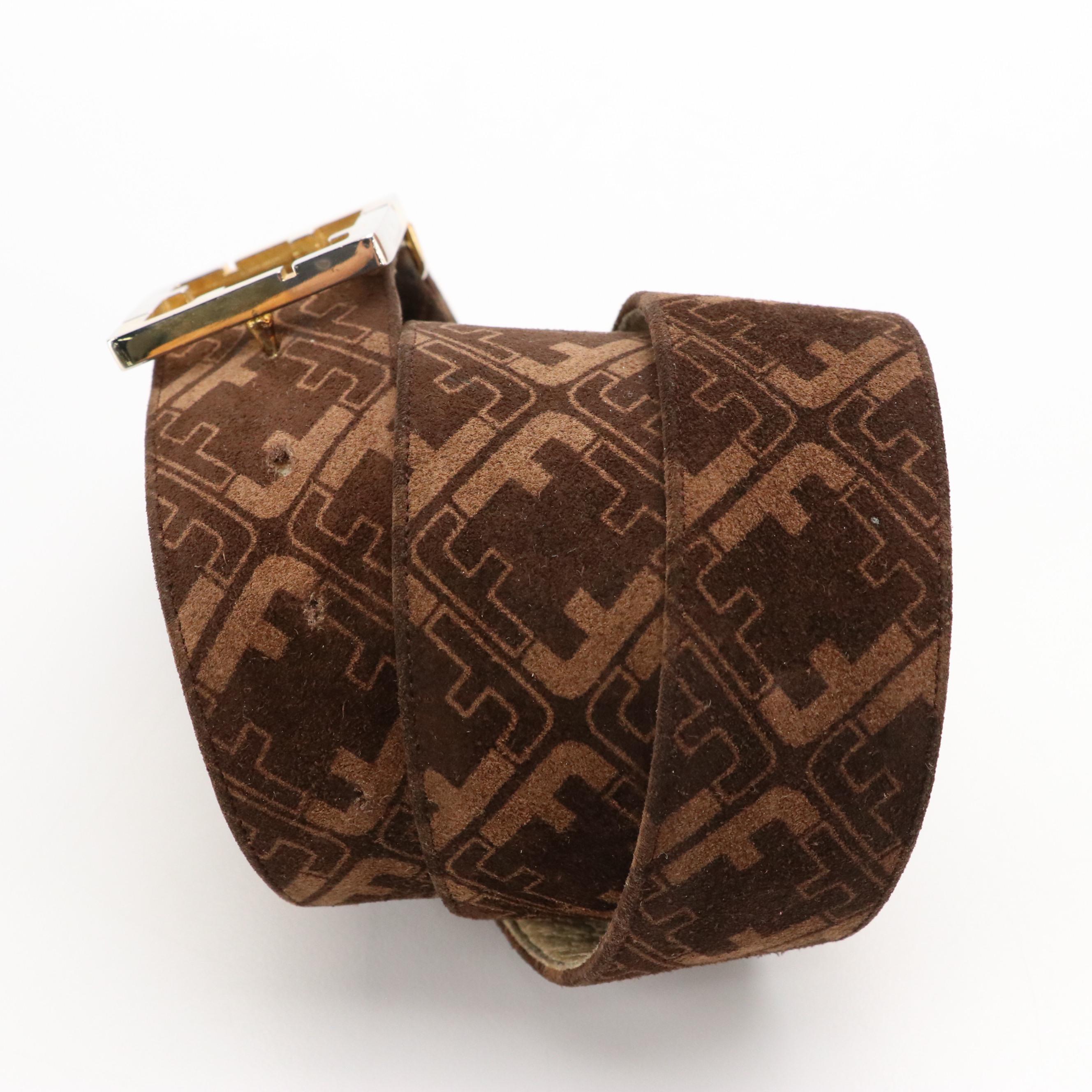 Salvatore Ferragamo Monogram Logo Suede Belt, Catherine Dial Easley Leather Belt