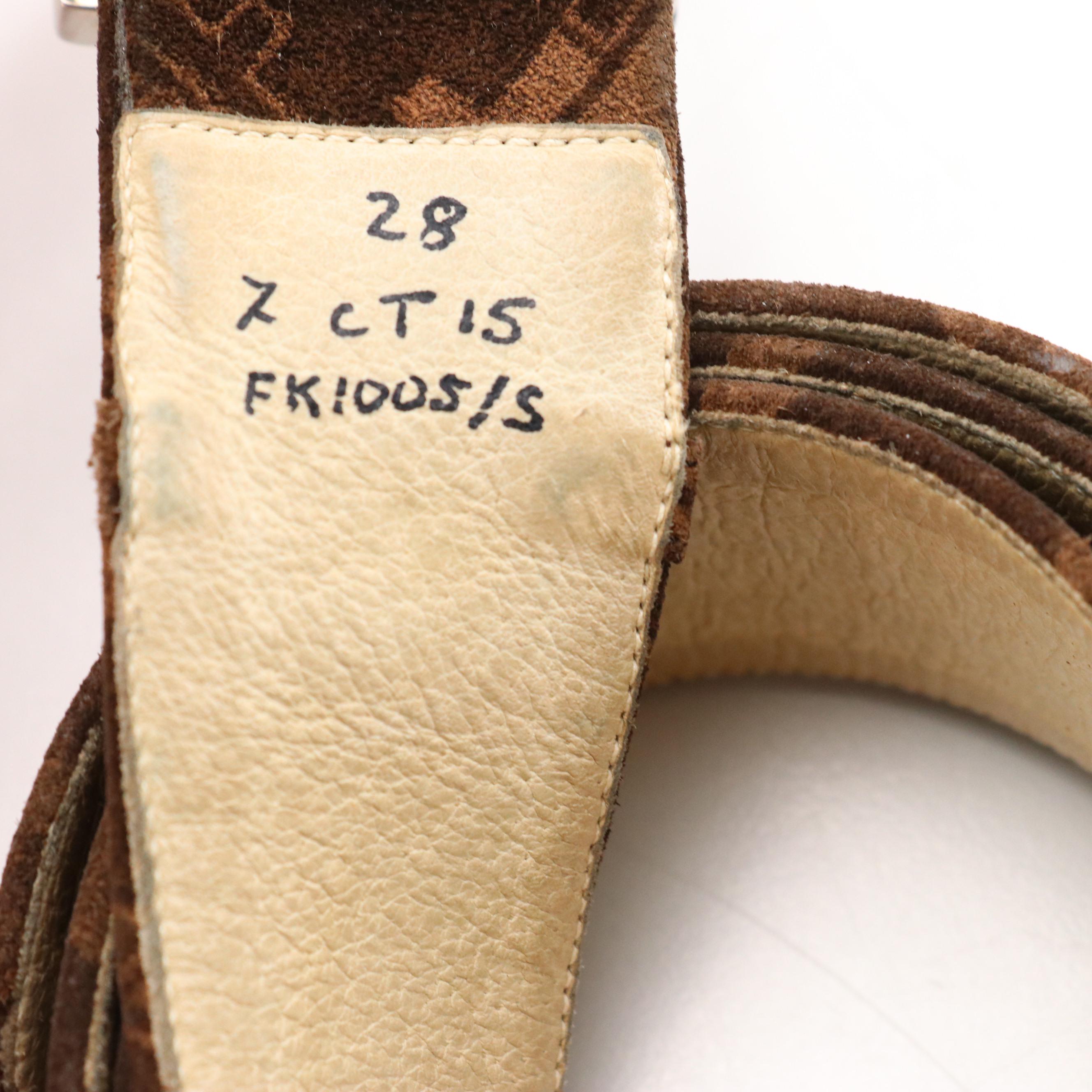 Salvatore Ferragamo Monogram Logo Suede Belt, Catherine Dial Easley Leather Belt