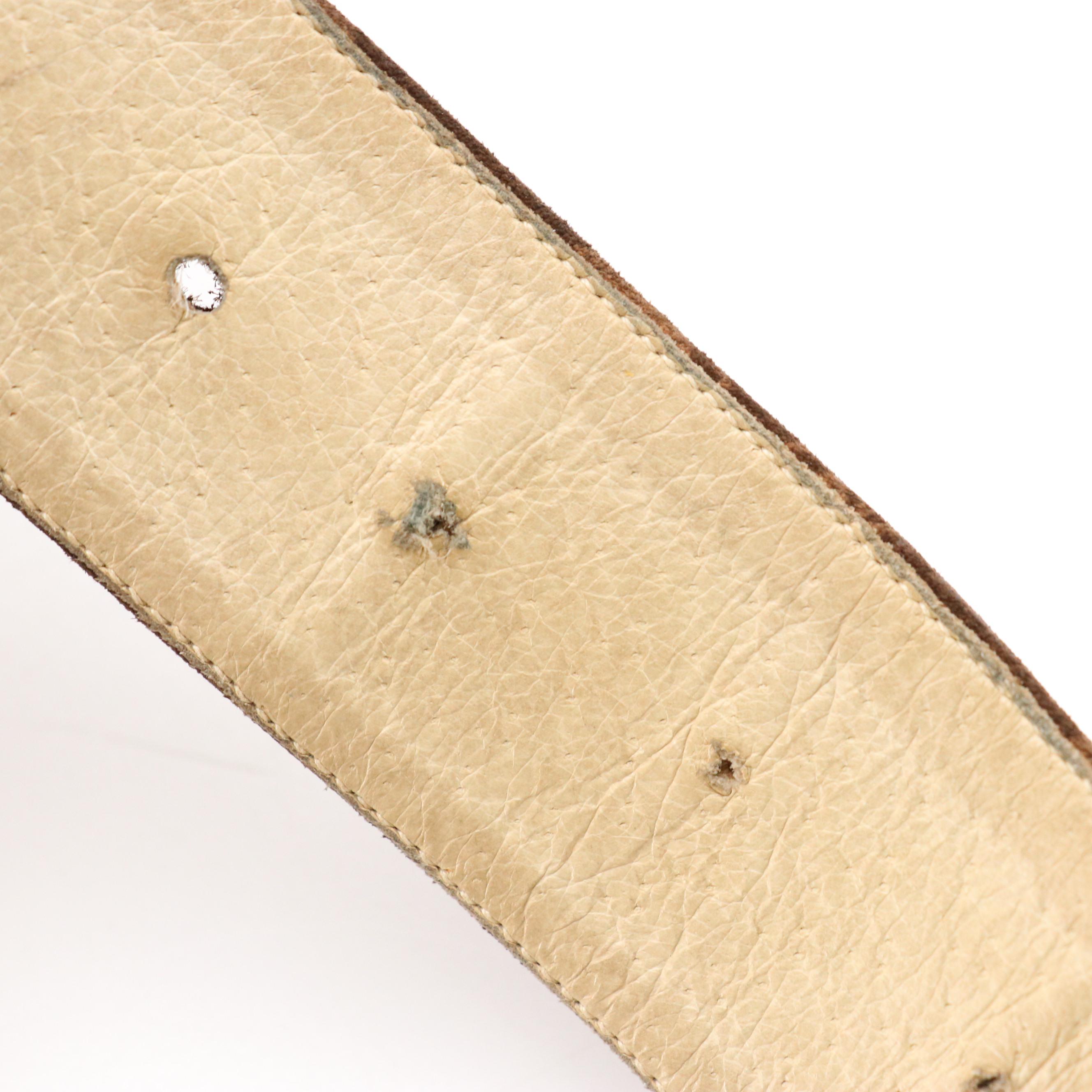 Salvatore Ferragamo Monogram Logo Suede Belt, Catherine Dial Easley Leather Belt