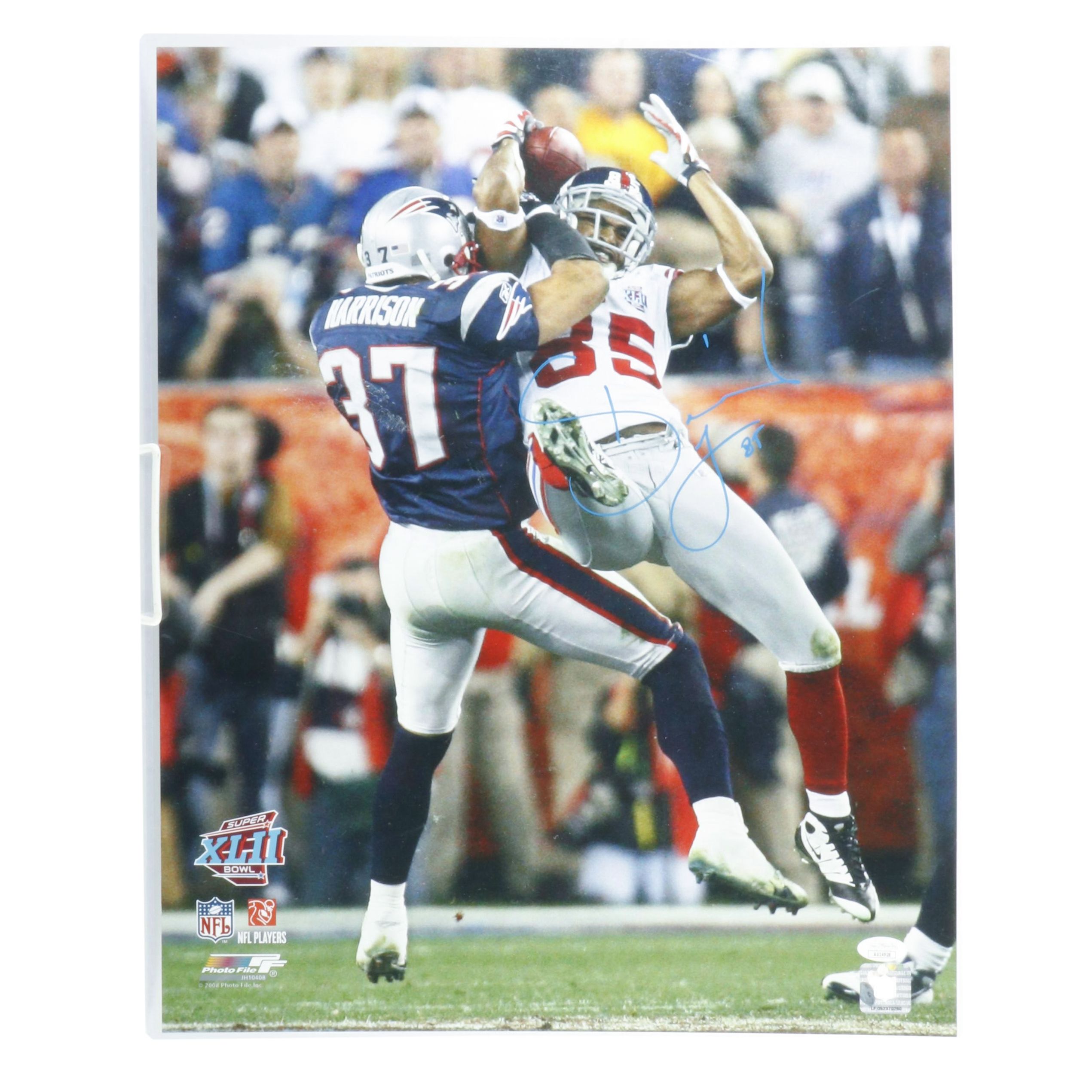 David Tyree Signed “Helmet Catch” New York Giants Super Bowl Print, JSA