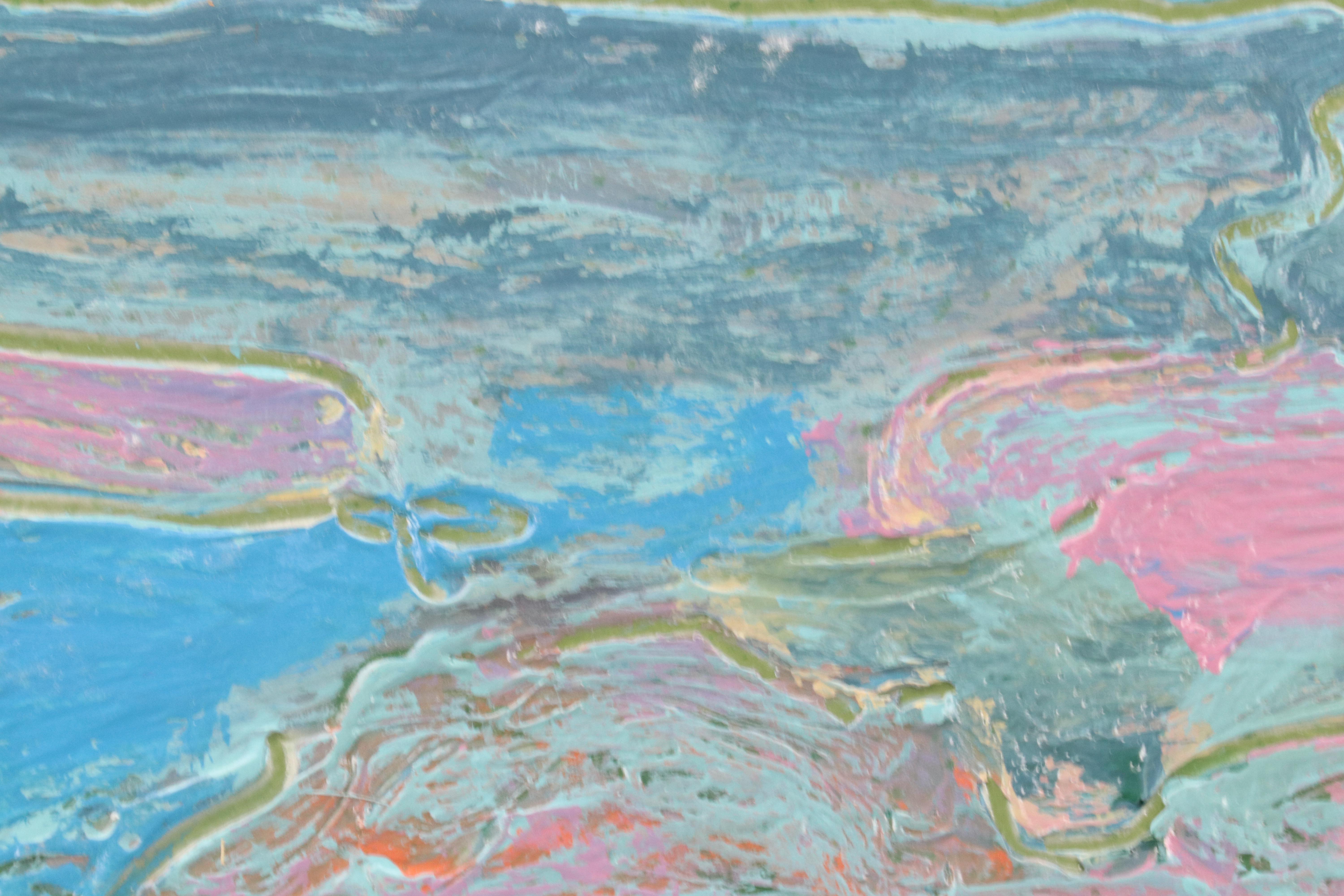 Harry Hilson Acrylic Painting with Abstract Landscape