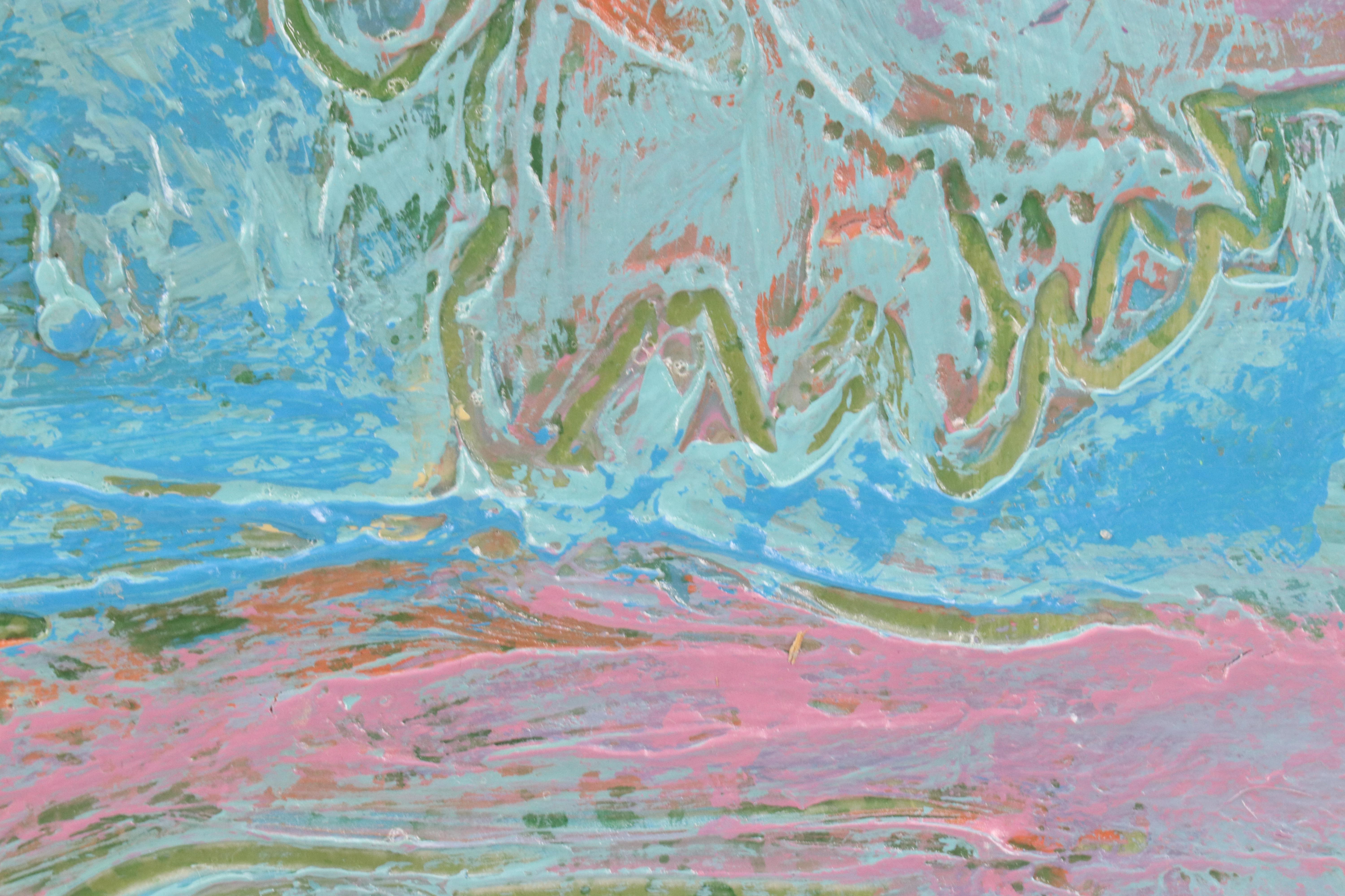 Harry Hilson Acrylic Painting with Abstract Landscape