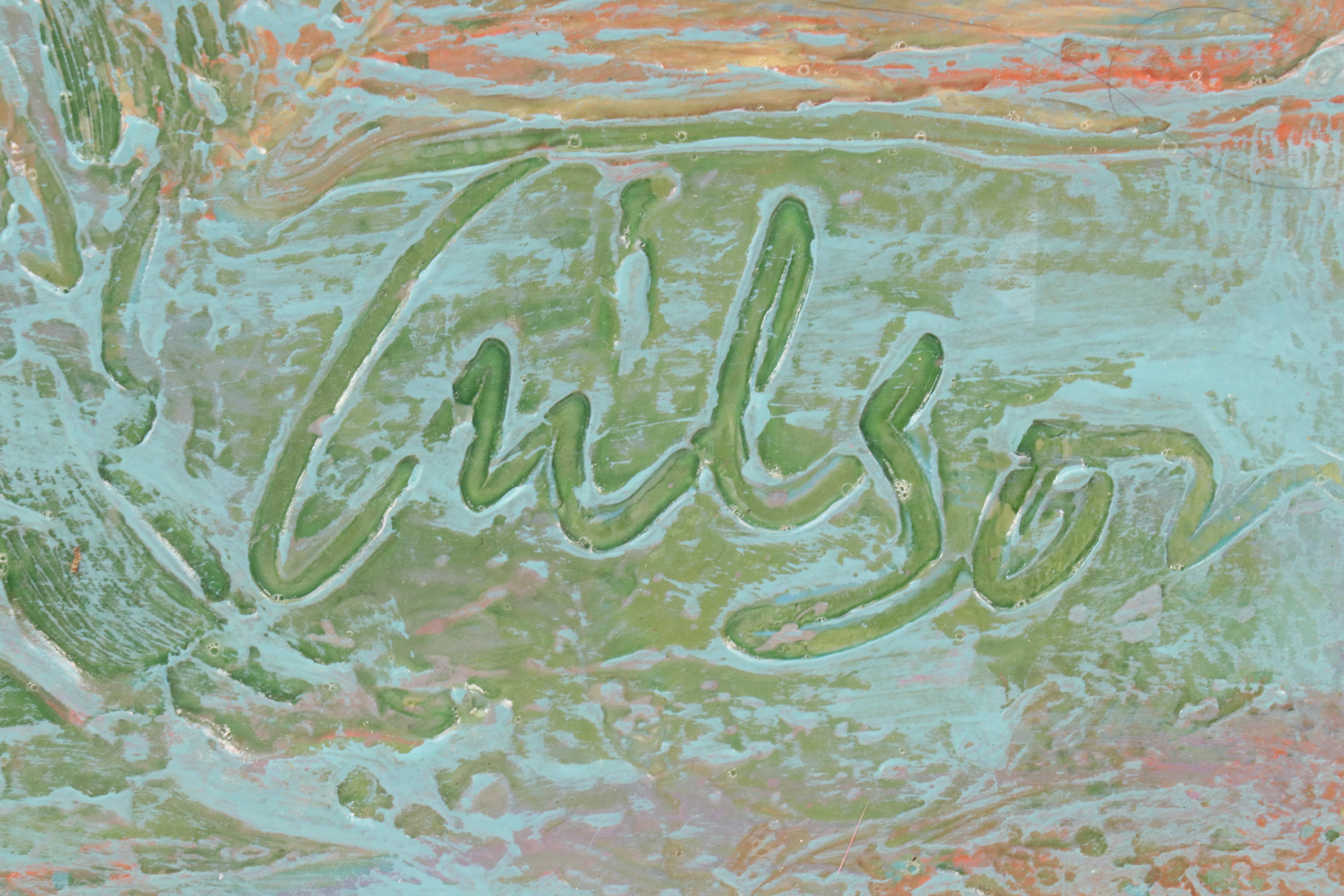 Harry Hilson Acrylic Painting with Abstract Landscape