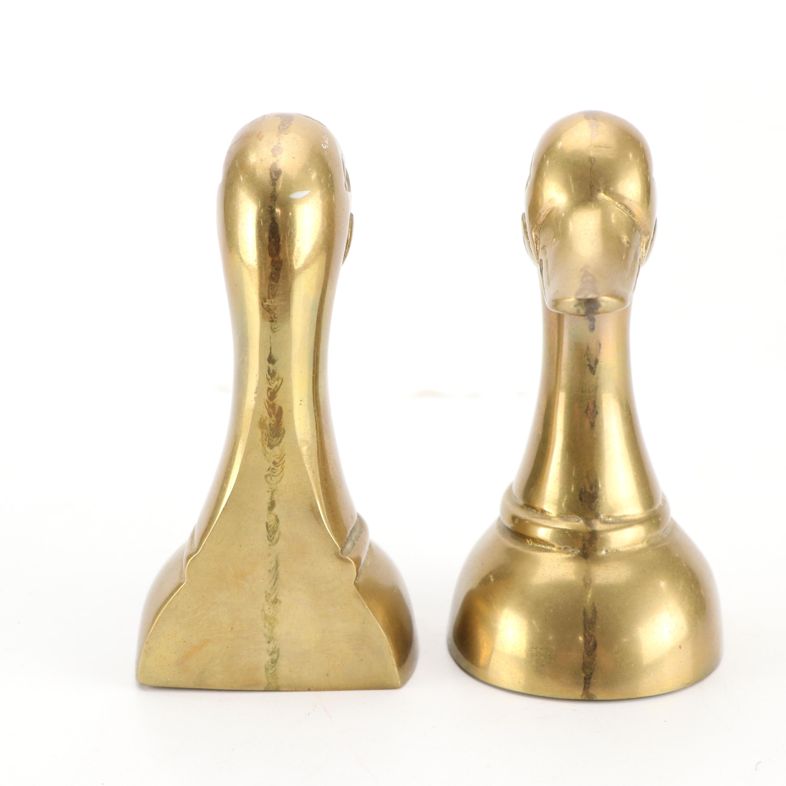 Handcrafted "Green Wing Teal" Duck Decoy with Brass Duck Office Accessories