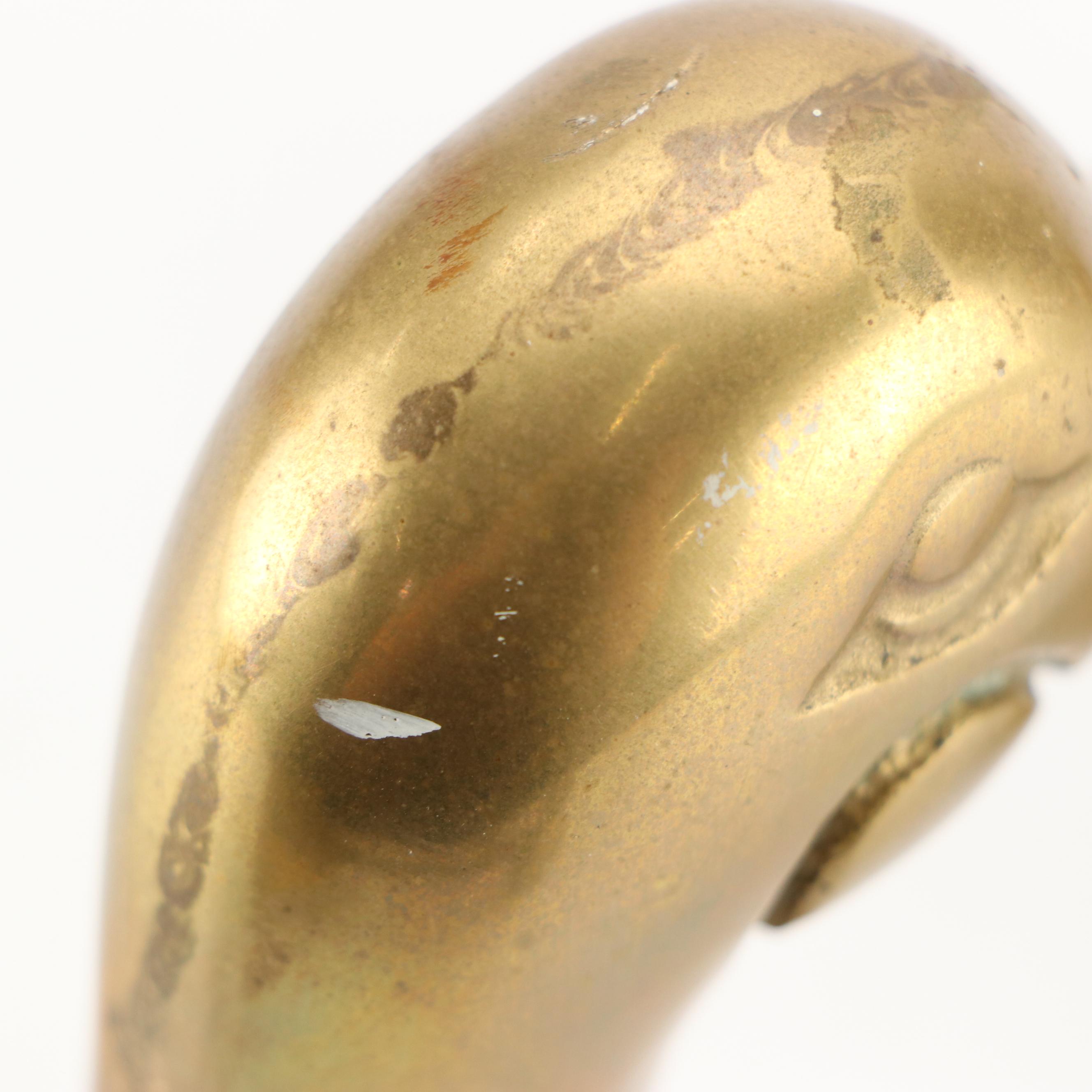 Handcrafted "Green Wing Teal" Duck Decoy with Brass Duck Office Accessories