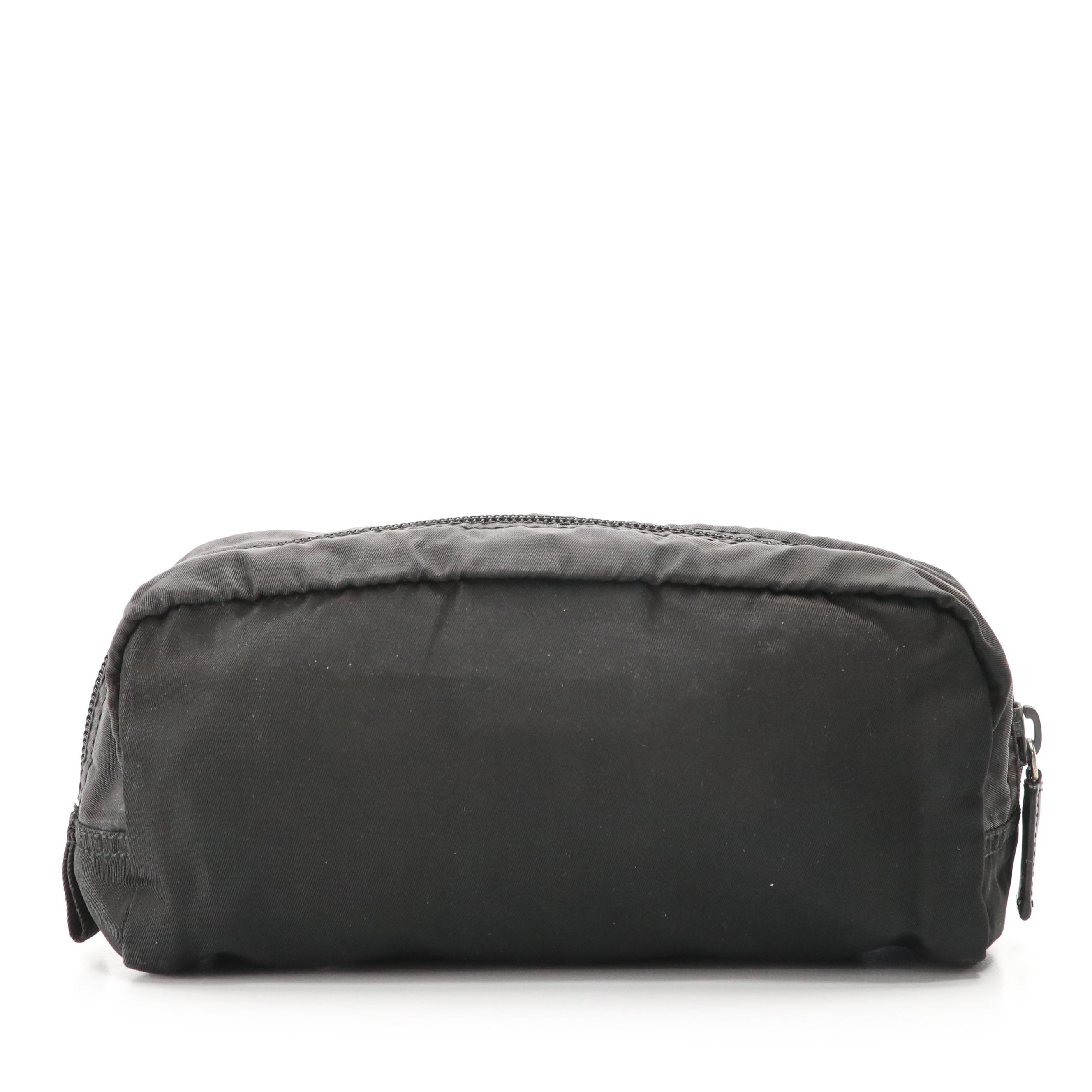Prada Black Tessuto Nylon Zip Pouch