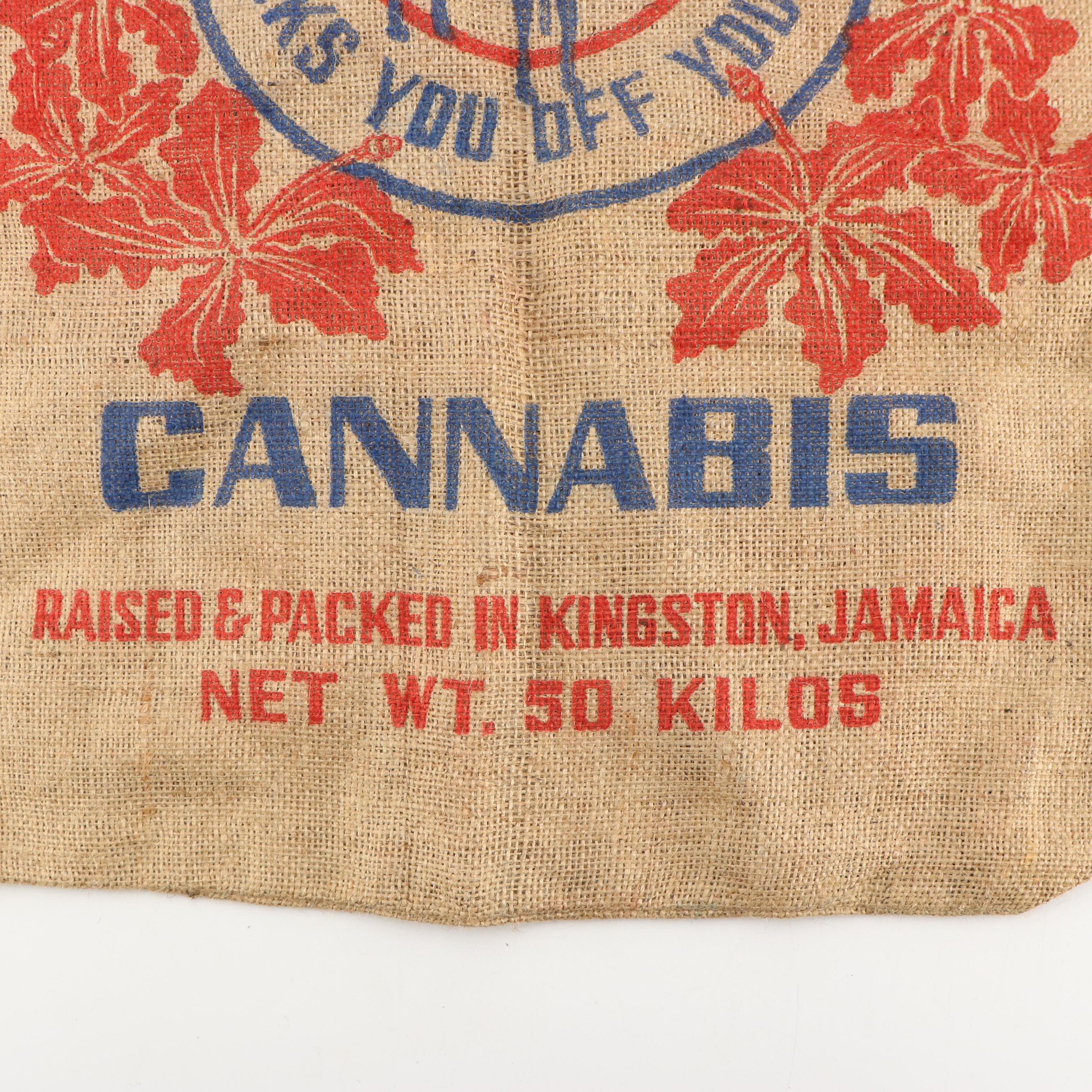 Jamaica Brand Cannabis Burlap Bag