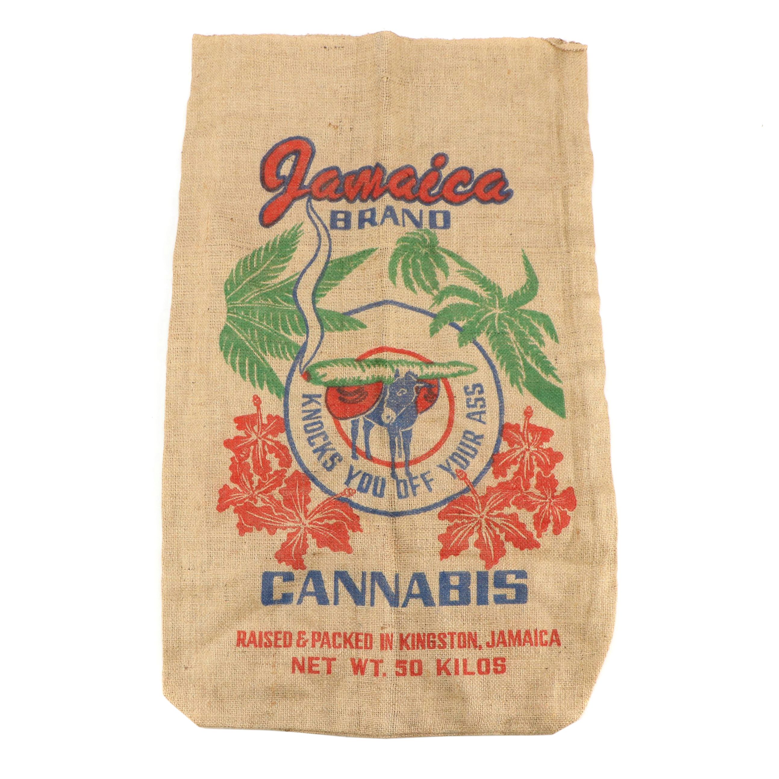 Jamaica Brand Cannabis Burlap Bag