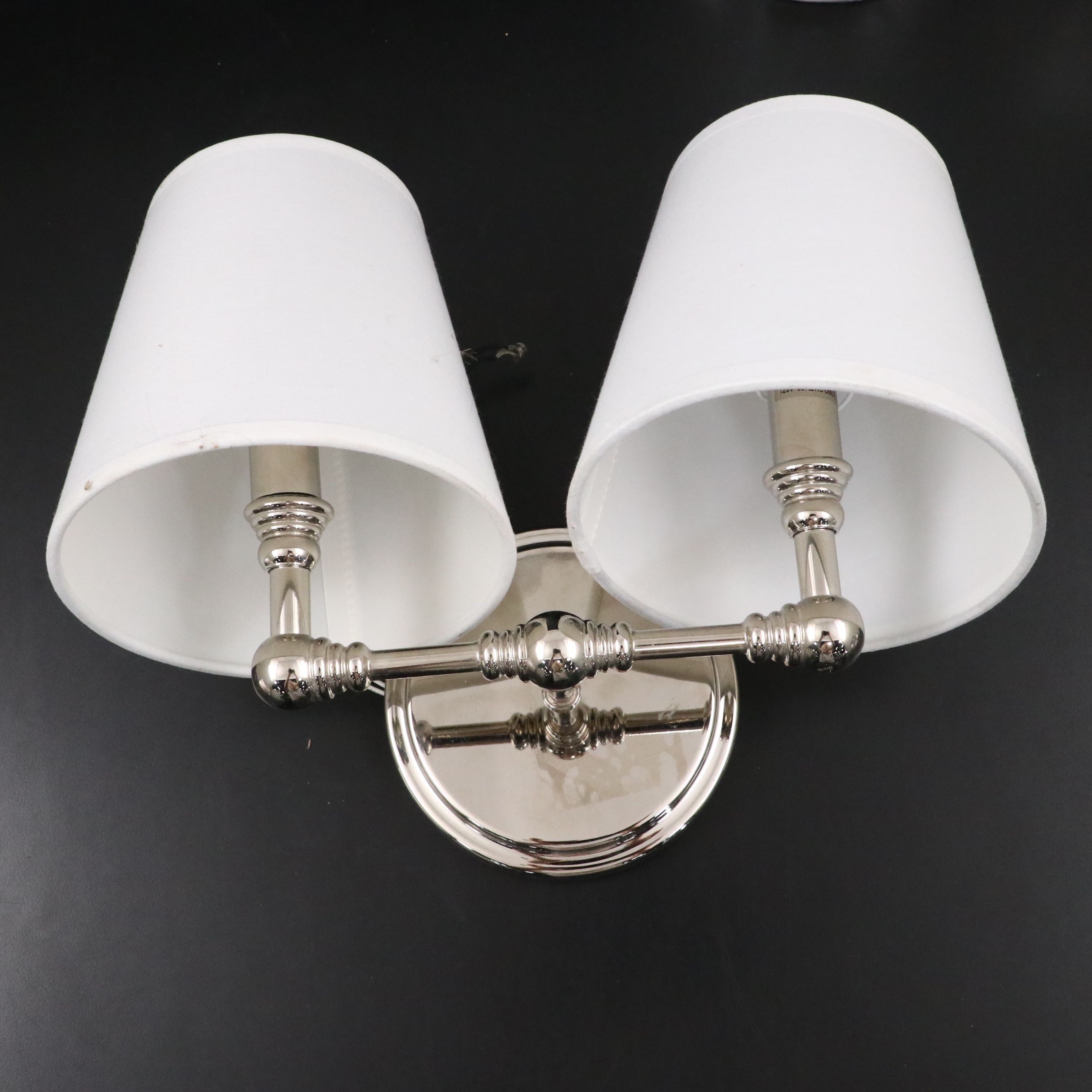 Ballard Designs Amelie 2-Arm Wall Sconces, Moen Brushed Metal Towel Ring, More