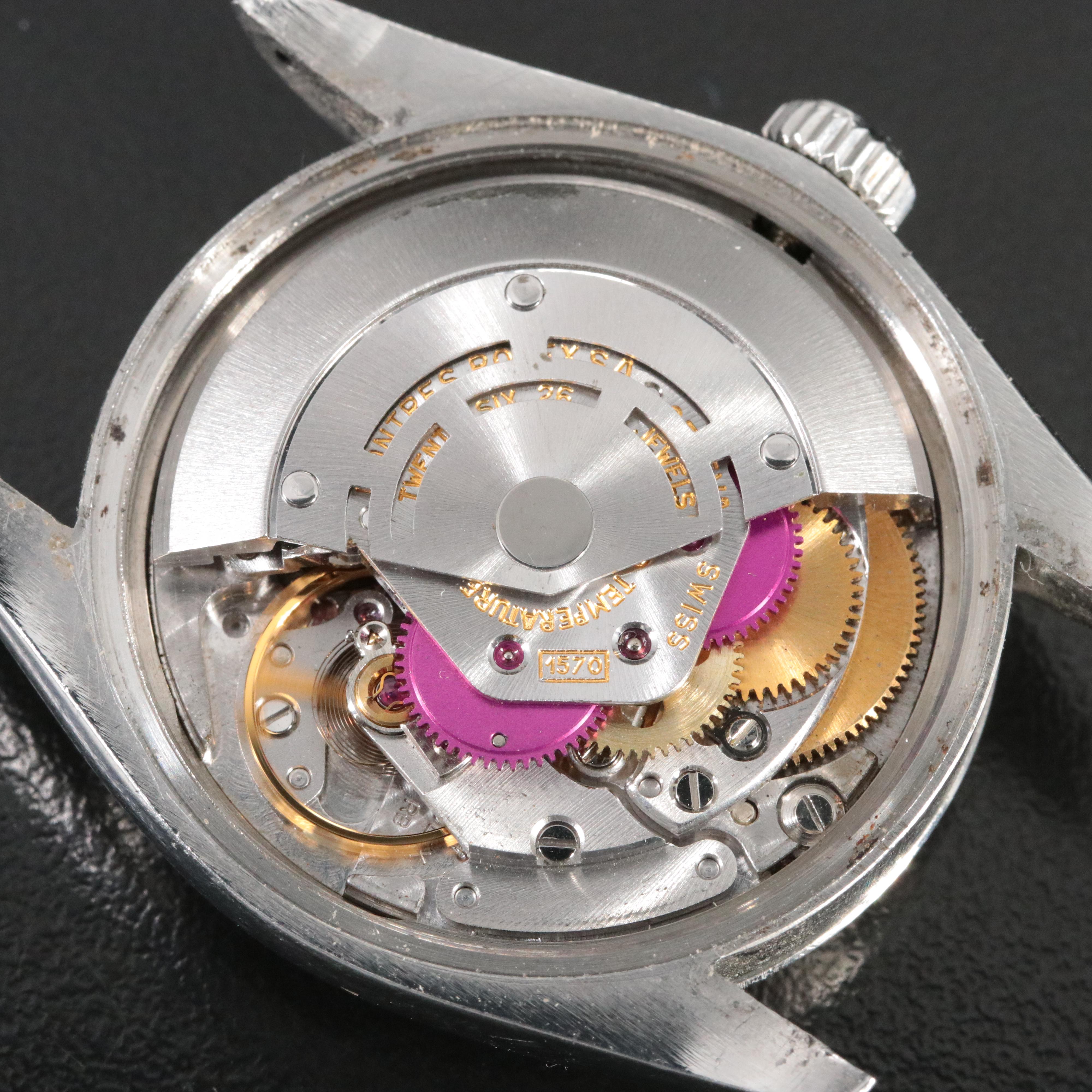 Rolex Oyster Perpetual Date 1500 Custom Dial 34mm Steel Automatic Watch c.1979