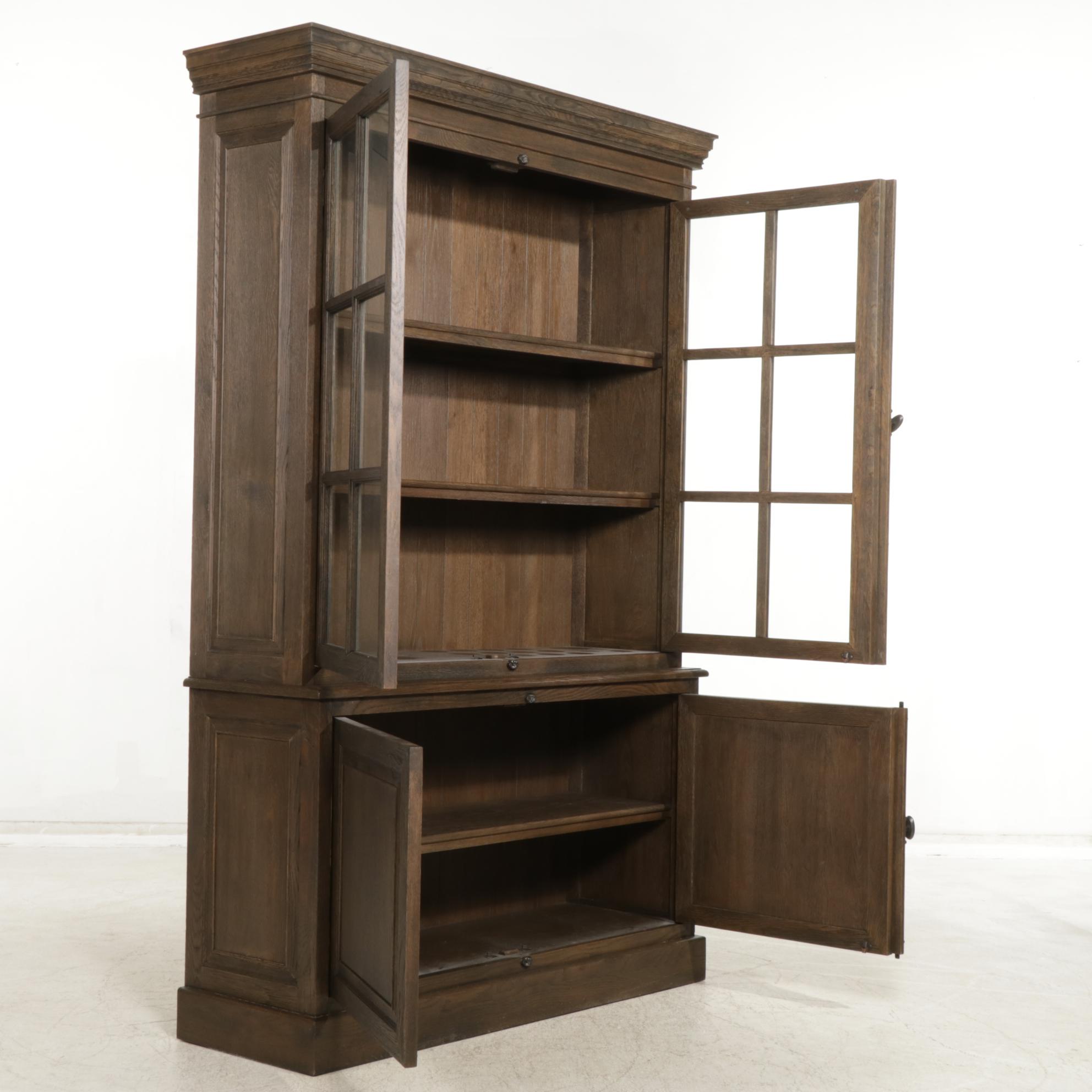 Restoration Hardware "French Casement" Cabinet Bookcase, 21st Century