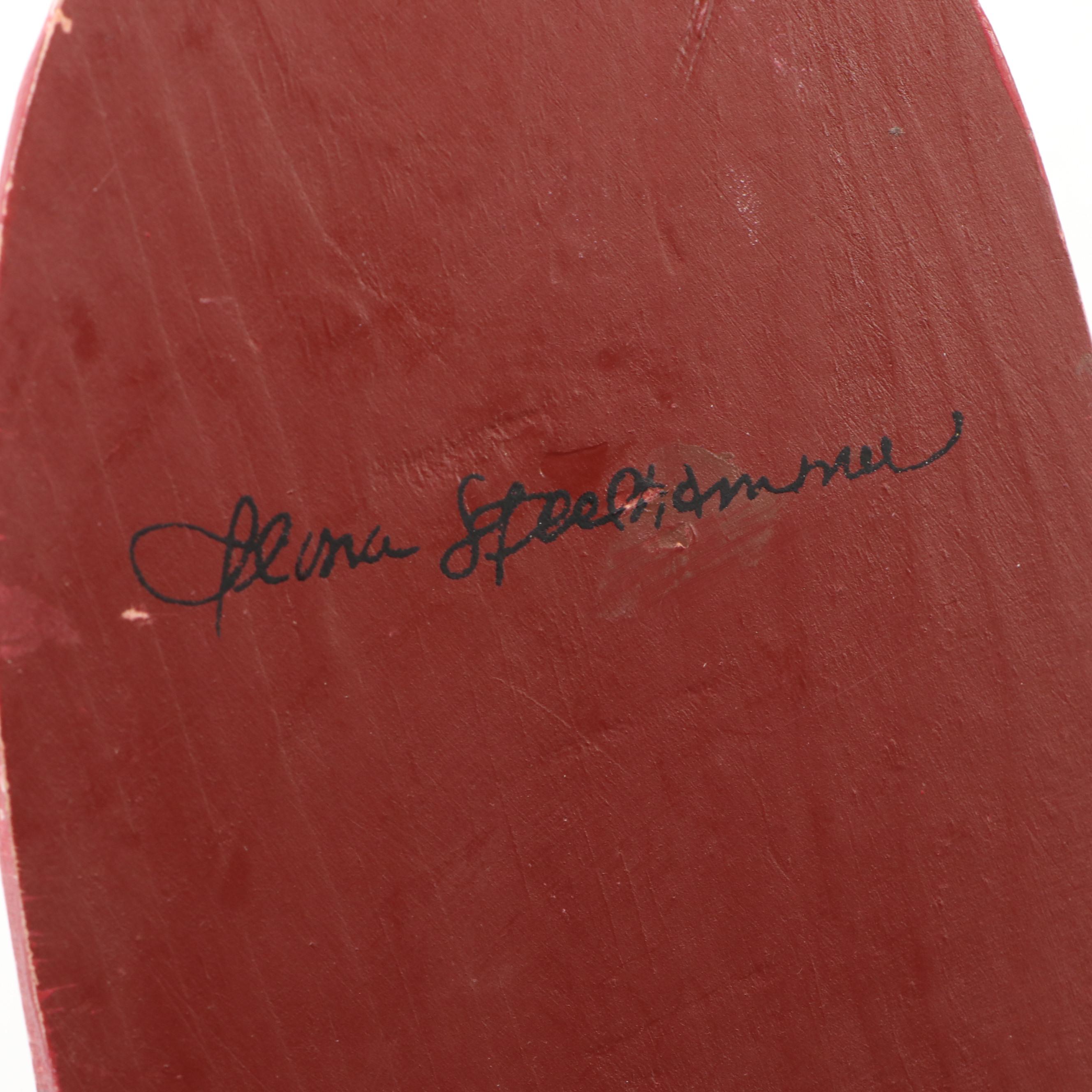 Ilona Steelhammer Folk Art Style Wooden Santa Figurine