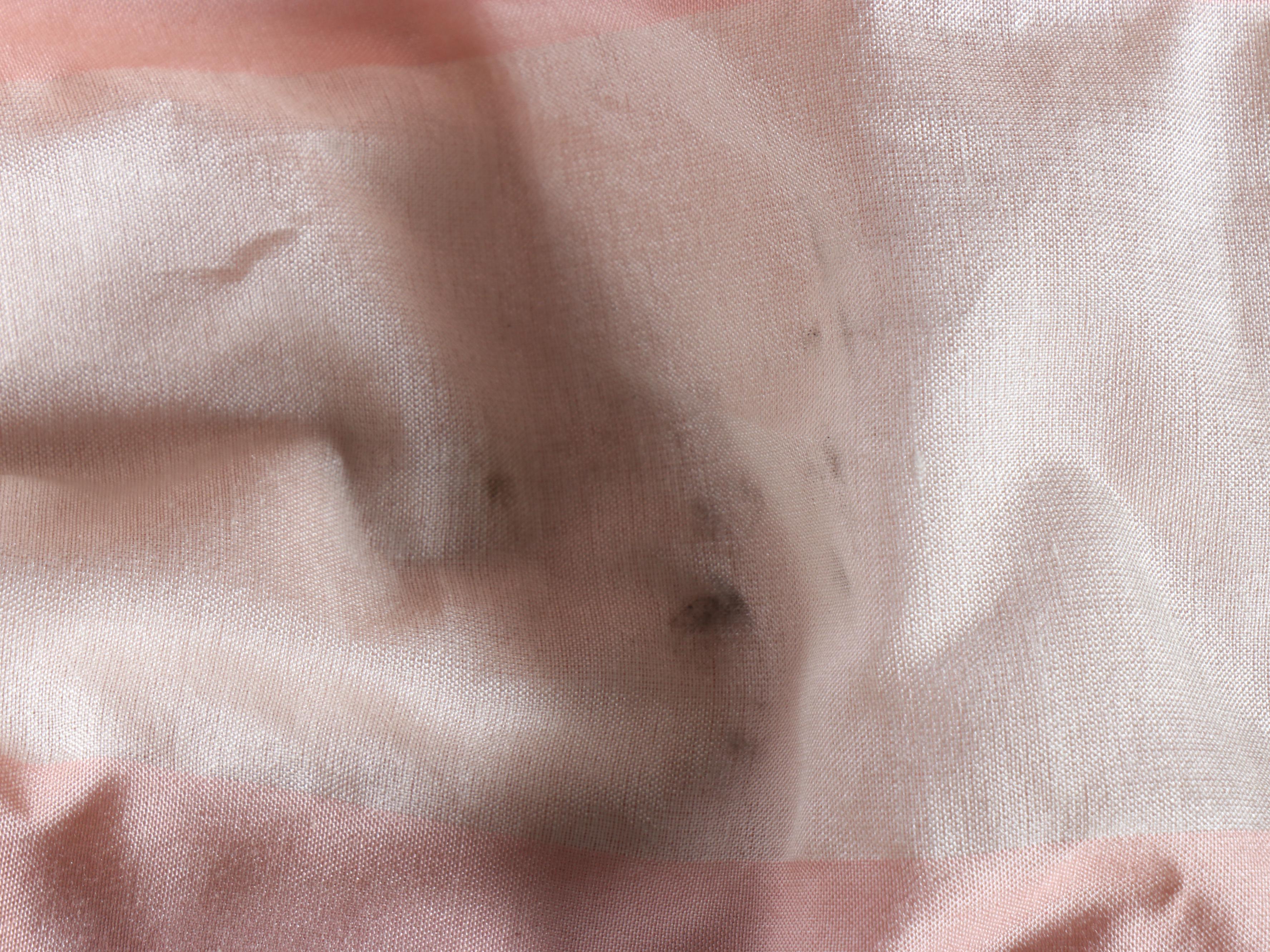 Pink Silk Drapes with Pink and White Stripe Silk Pillows