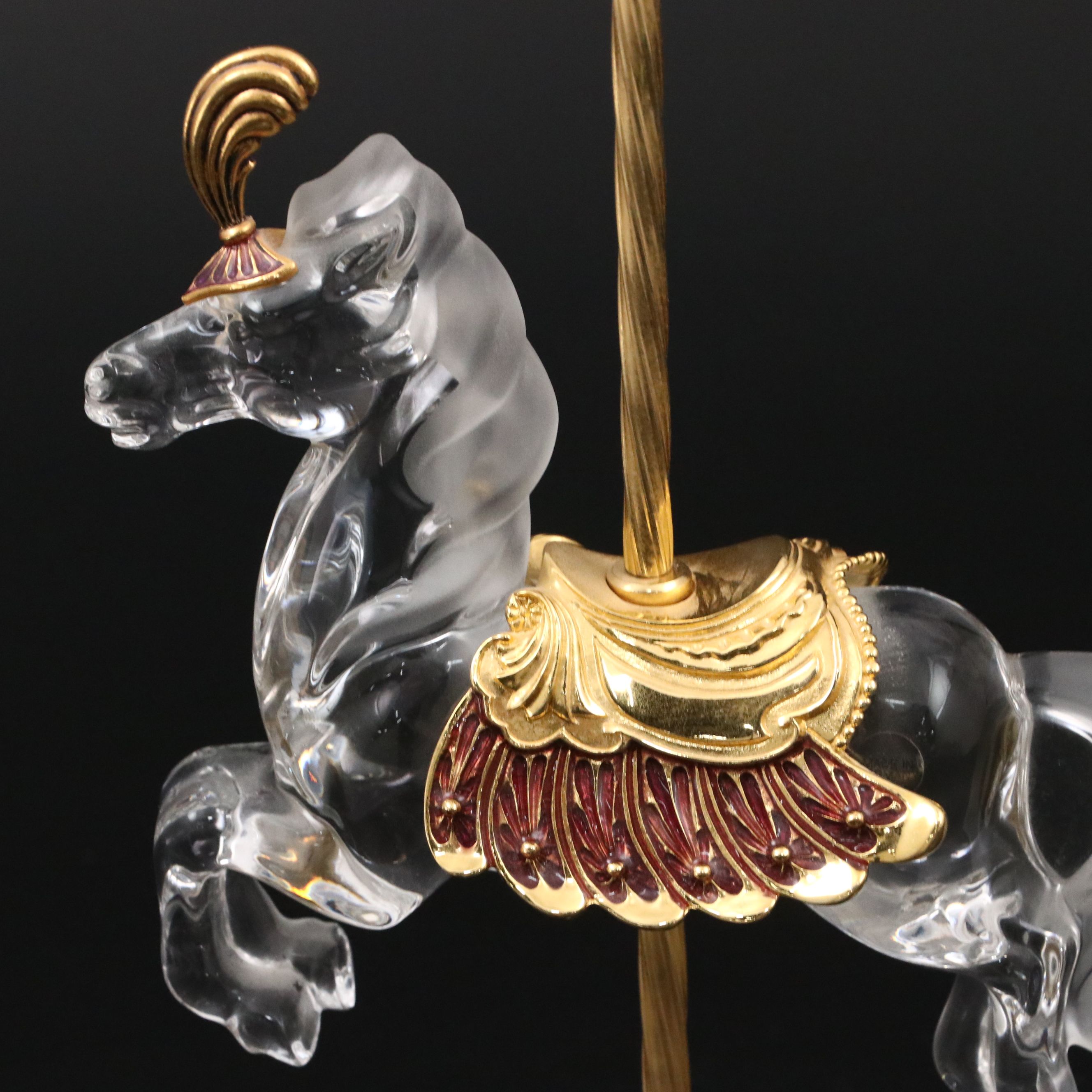 The Franklin Mint "Crystal Prancer" and Other Carousel Horse Figurines