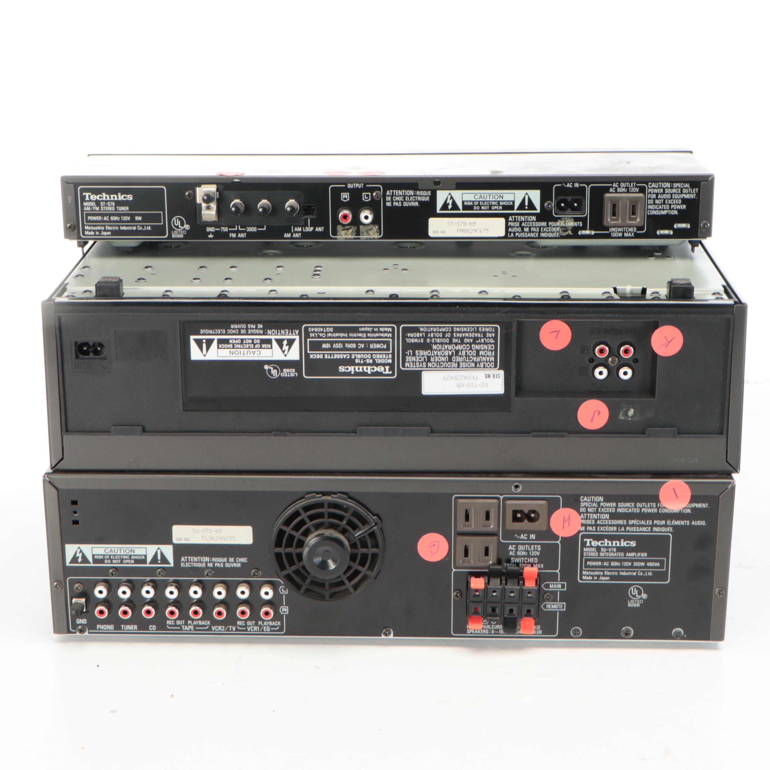 Technics Stereo Amplifier with AM/FM Stereo Tuner, Double Tape Deck, and More