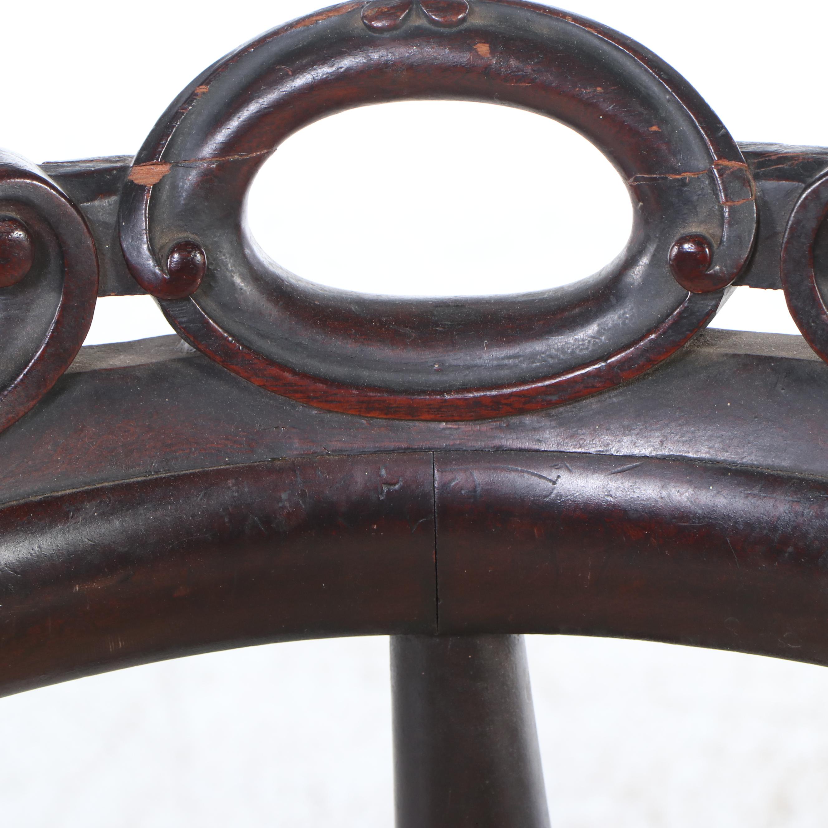 Victorian Mahogany Finished Wood Corner Chair, 19th Century