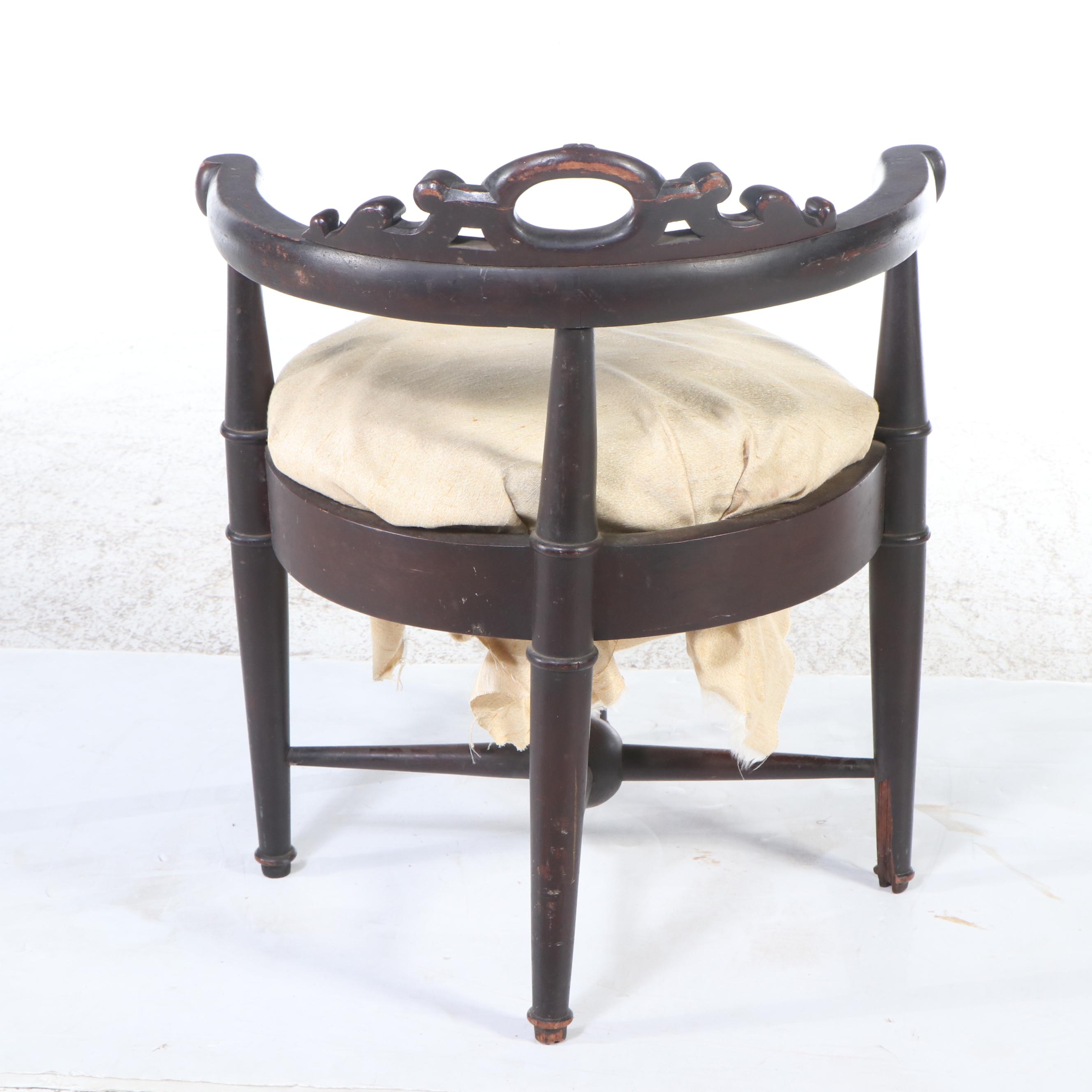 Victorian Mahogany Finished Wood Corner Chair, 19th Century