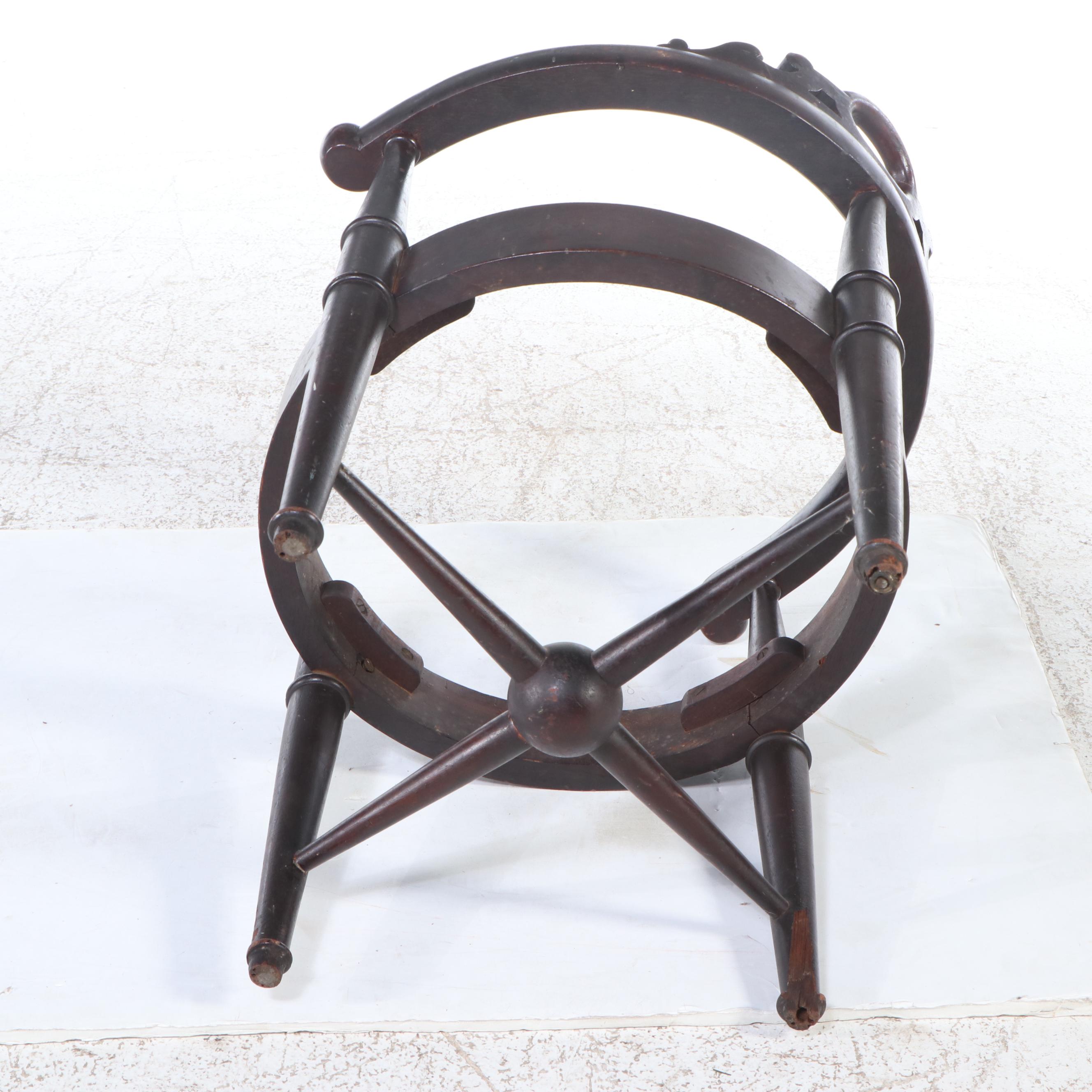 Victorian Mahogany Finished Wood Corner Chair, 19th Century