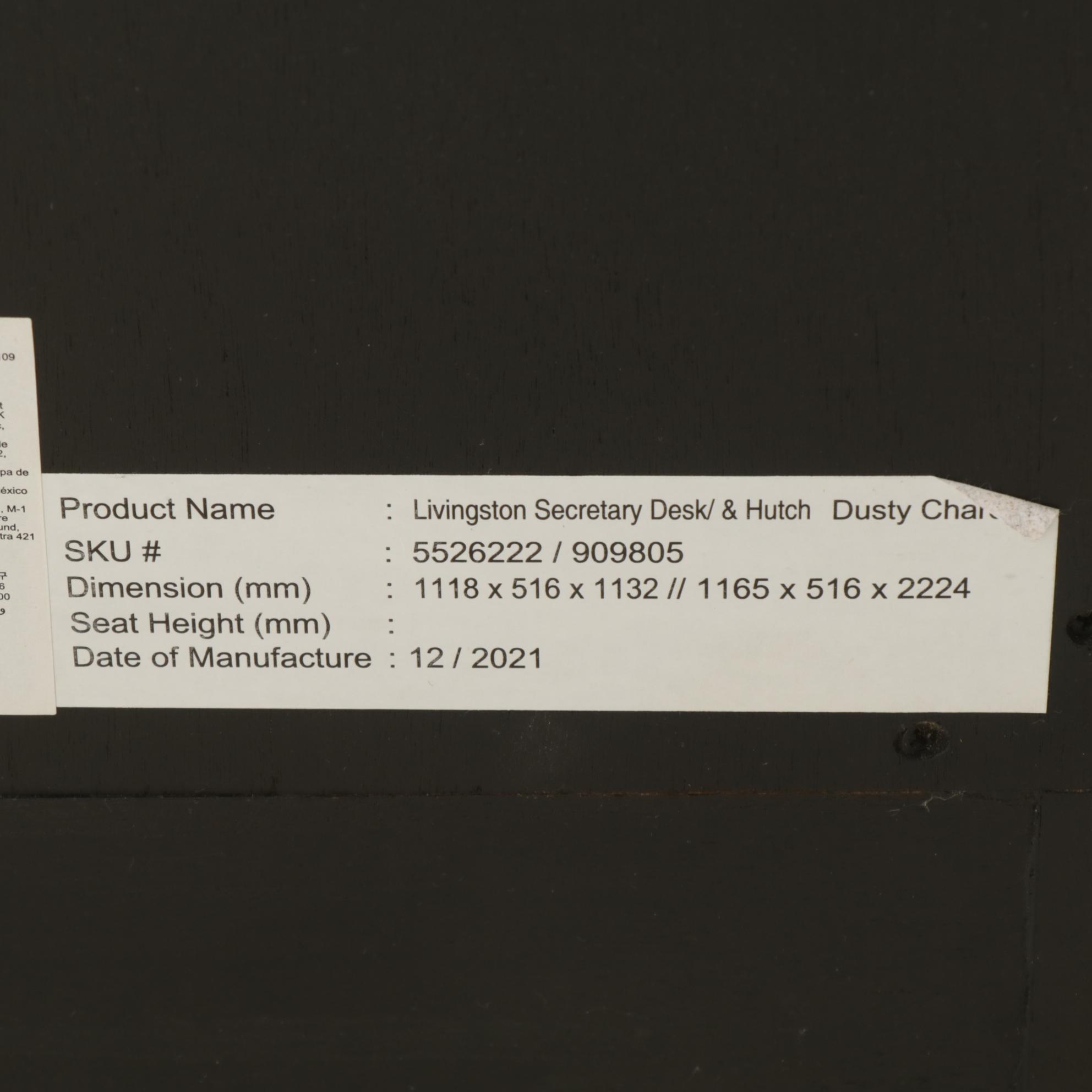 Pottery Barn "Livingston" Secretary Desk and Bookcase, 2021