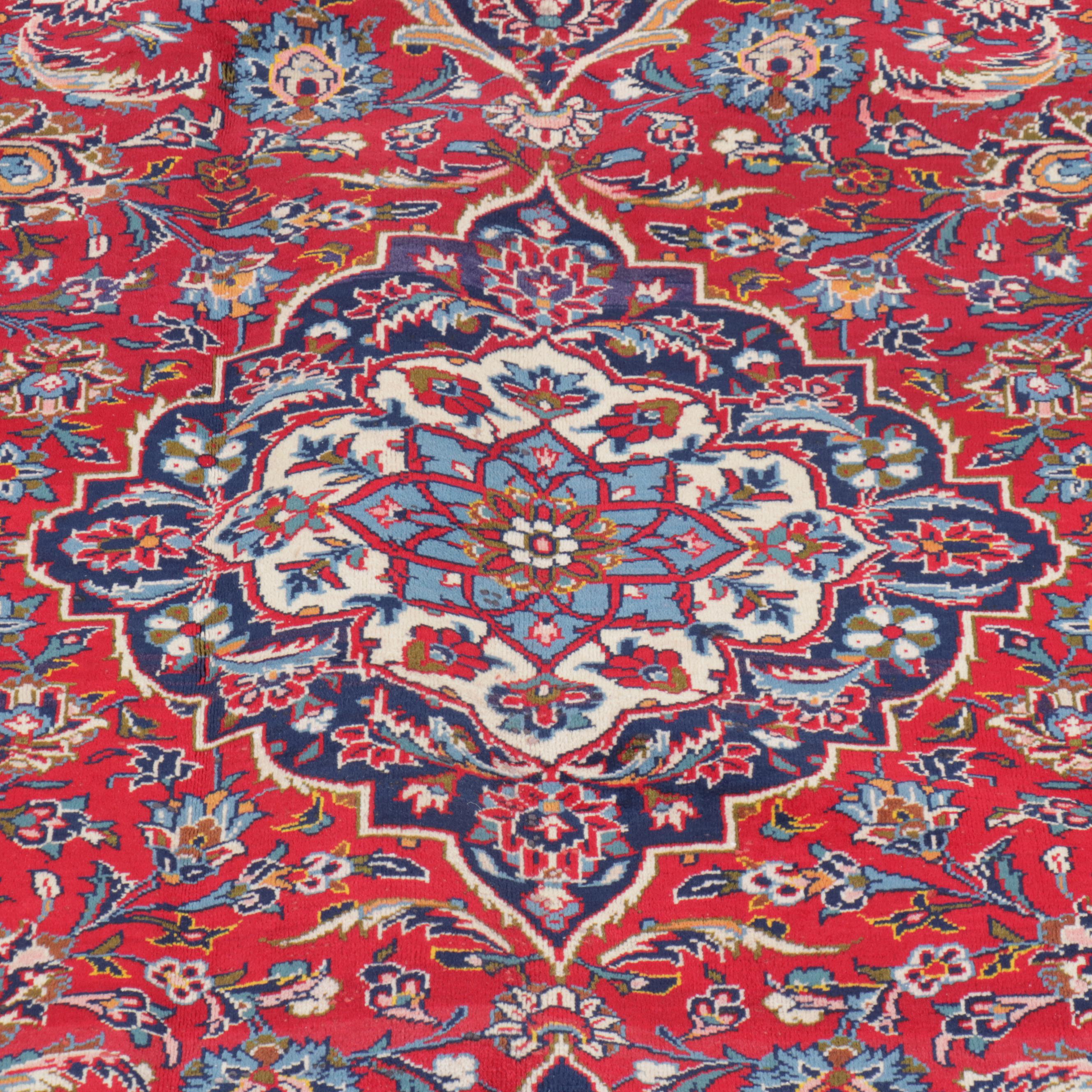 7'9 x 11'11 Hand-Knotted Persian Kashan Area Rug