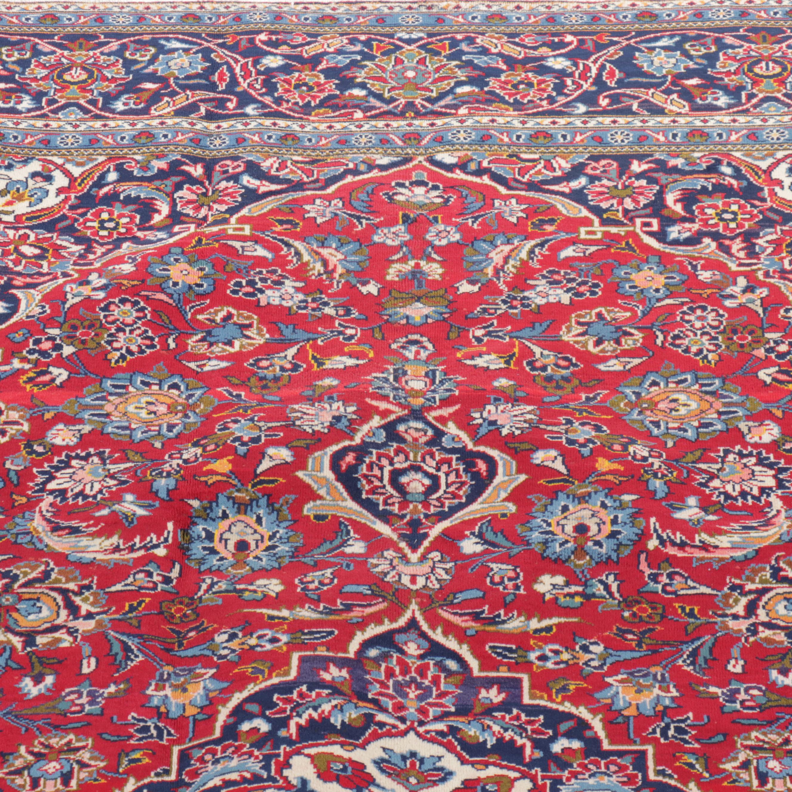 7'9 x 11'11 Hand-Knotted Persian Kashan Area Rug