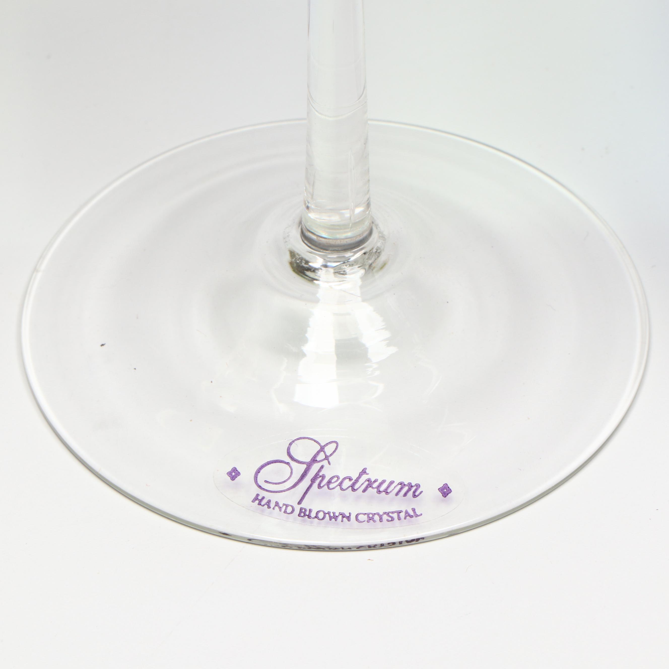 Spectrum Hand Blown Crystal Multicolored Tulip Wine Glasses