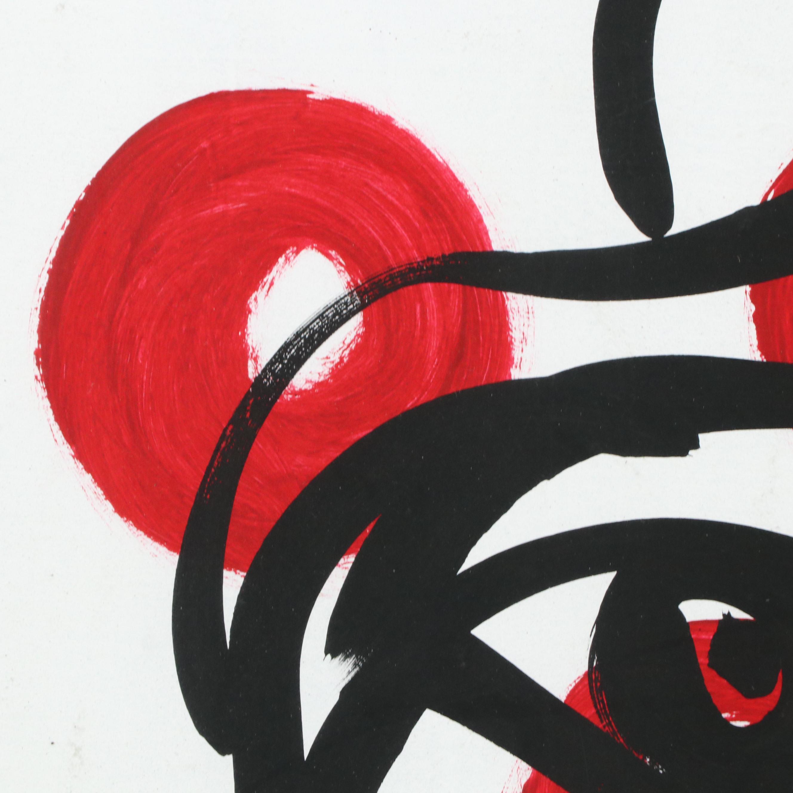 Peter Keil Portrait Abstract Acrylic Painting, Late 20th Century