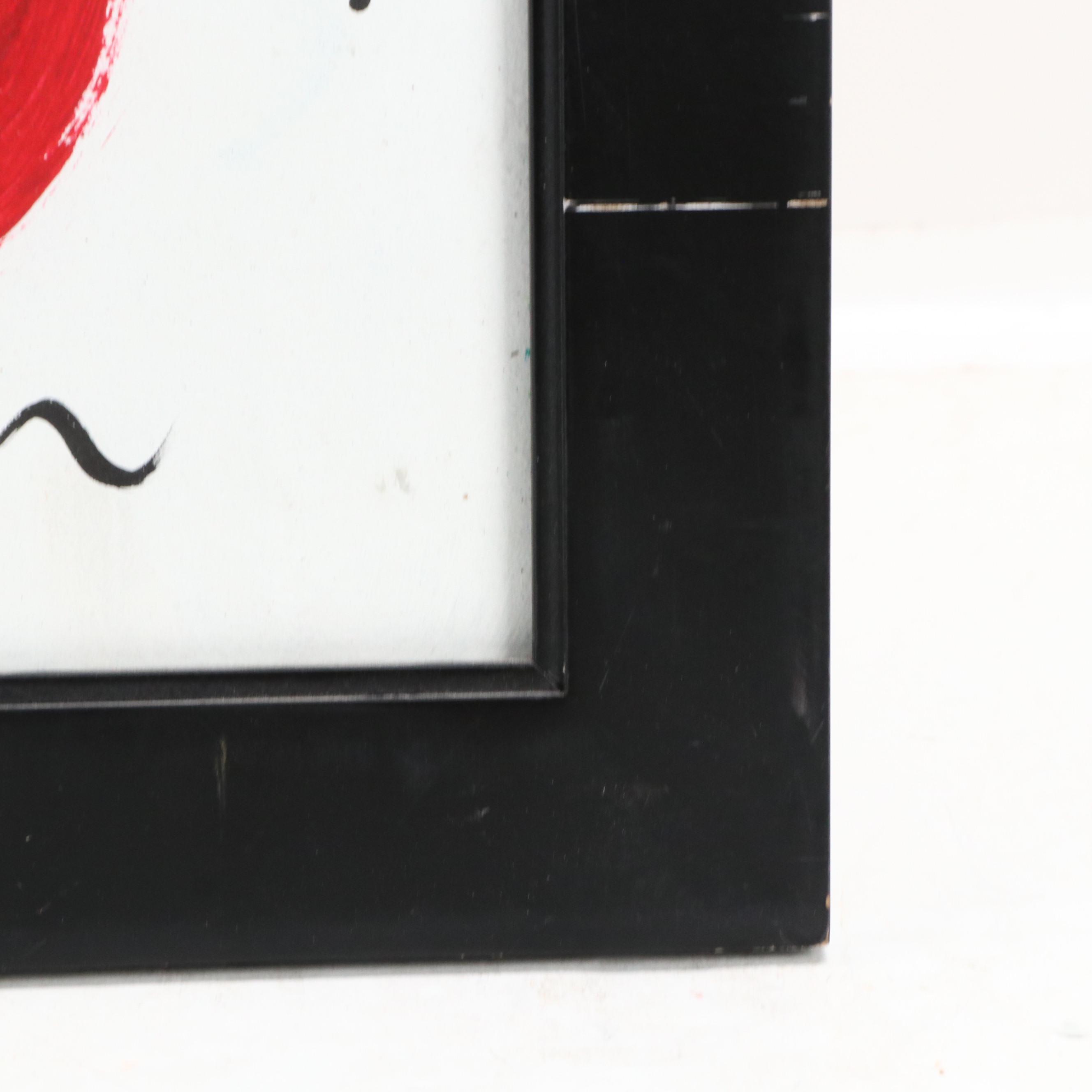 Peter Keil Portrait Abstract Acrylic Painting, Late 20th Century