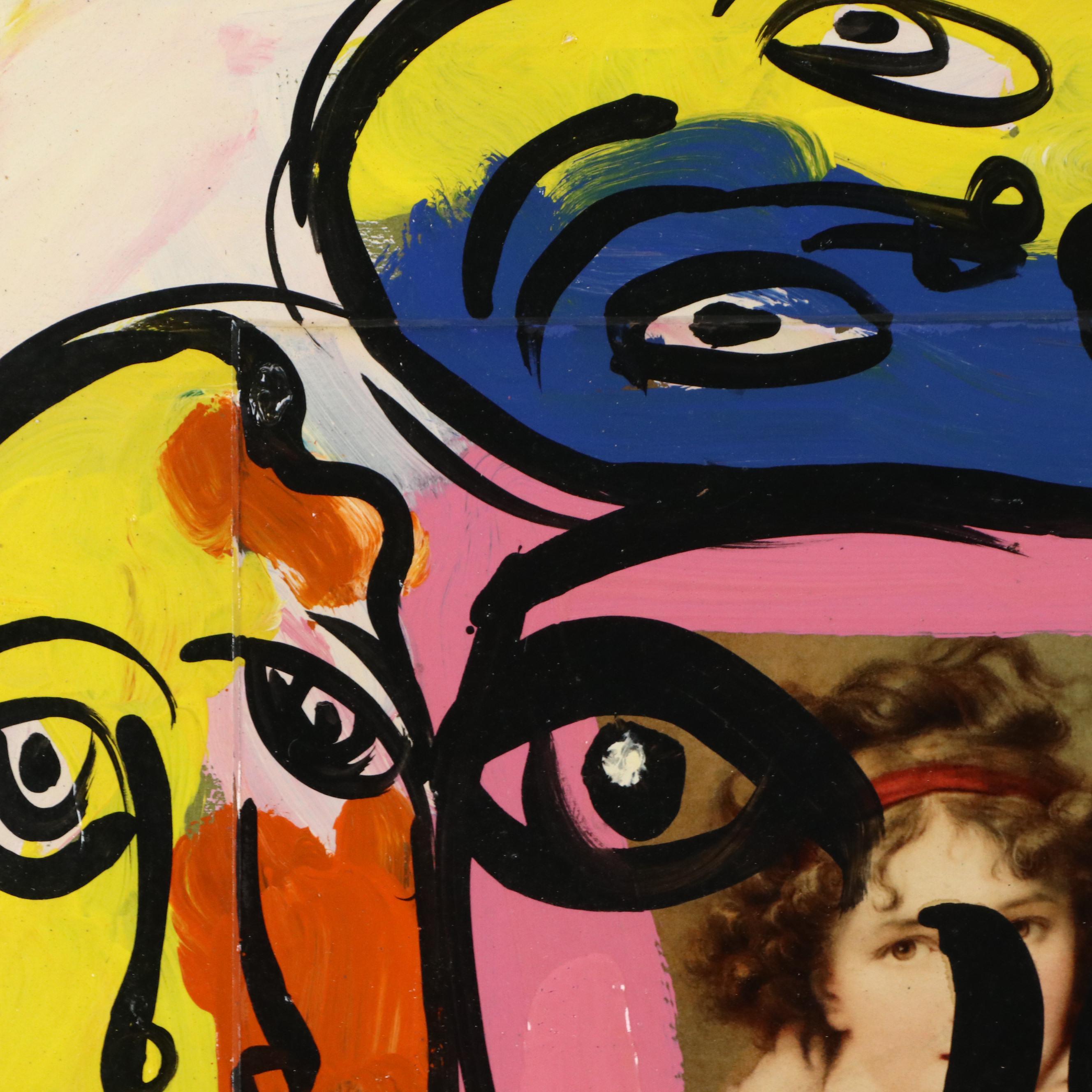 Peter Keil Figurative Abstract Acrylic Painting, Late 20th Century