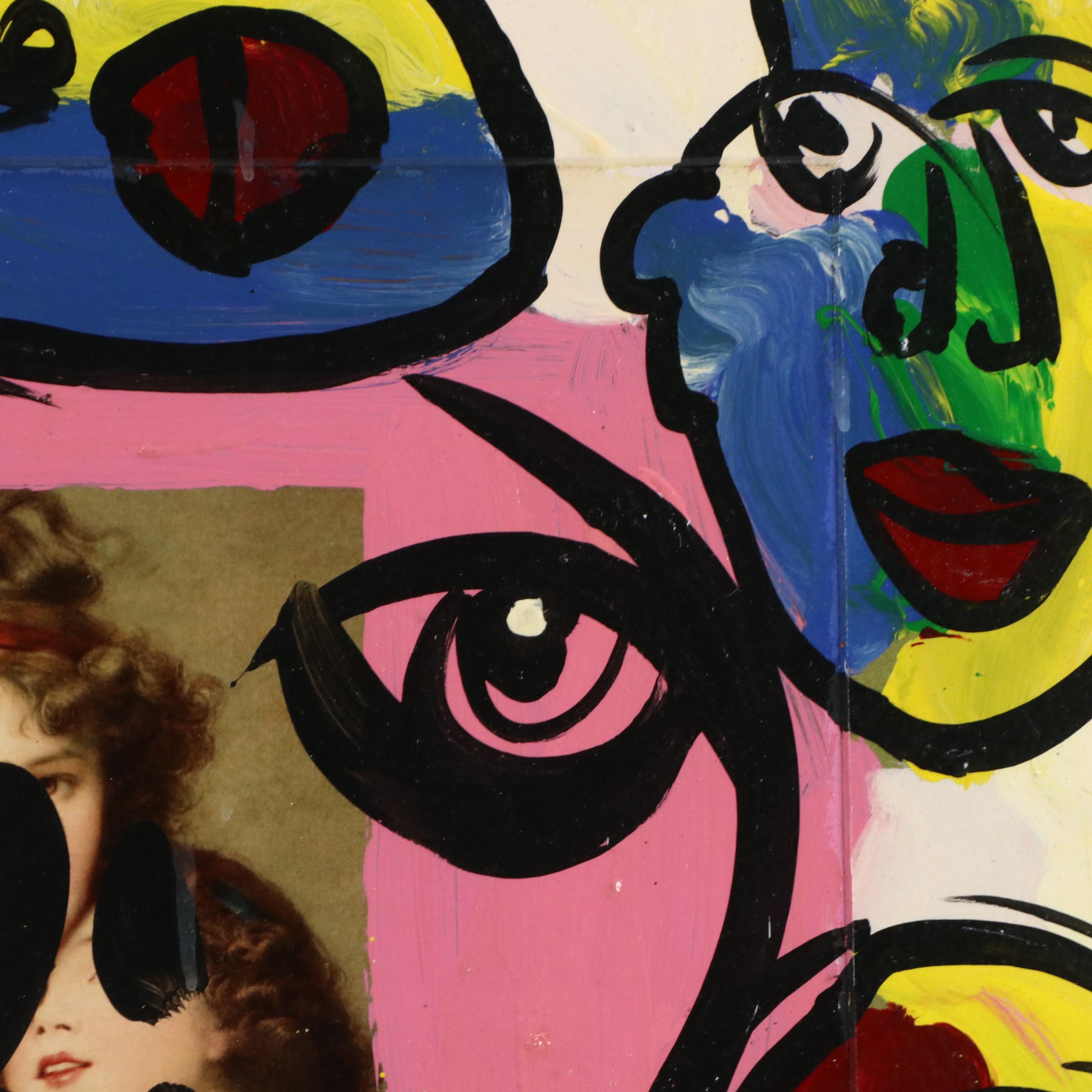 Peter Keil Figurative Abstract Acrylic Painting, Late 20th Century